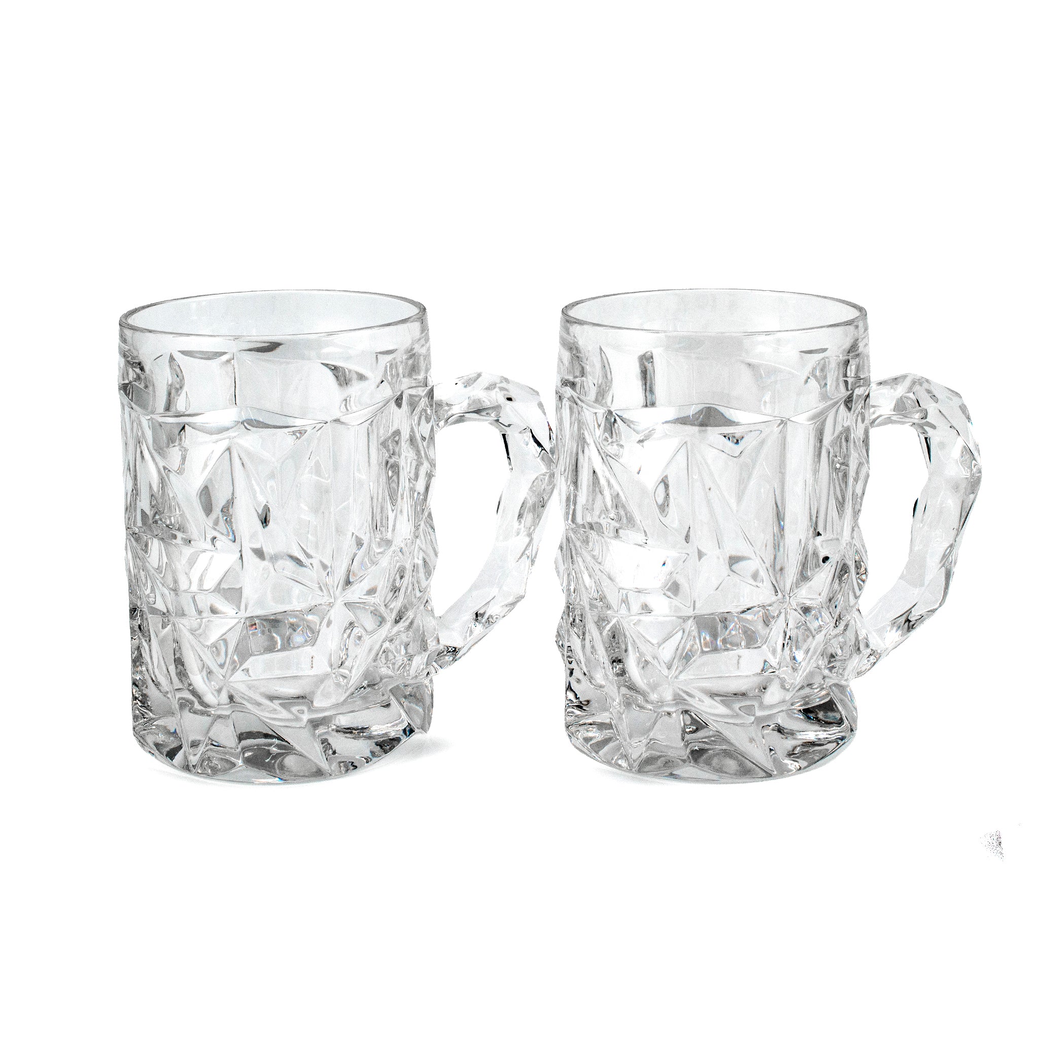 Tiffany & Co. 16OZ Pair of Rock Cut Crystal Beer Mug