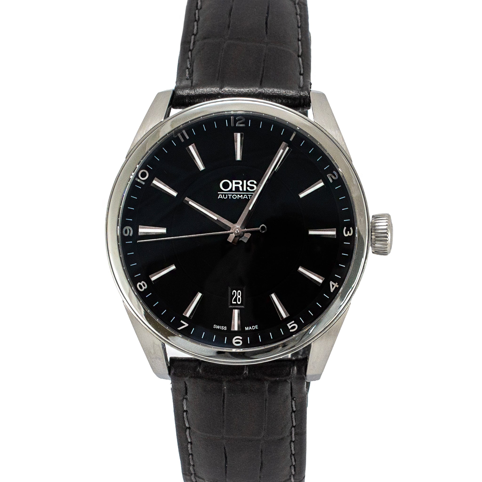 Oris Artix Date 42MM 0173376424034-0752181FC Black Dial Steel Automatic Watch