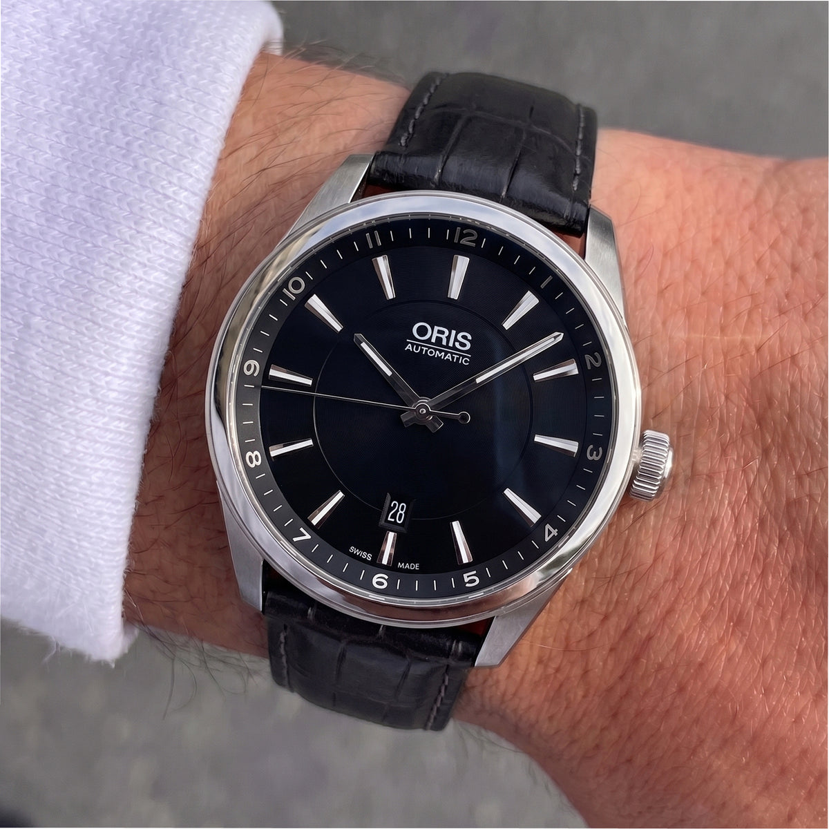 Oris Artix Date 42MM 0173376424034-0752181FC Black Dial Steel Automatic Watch