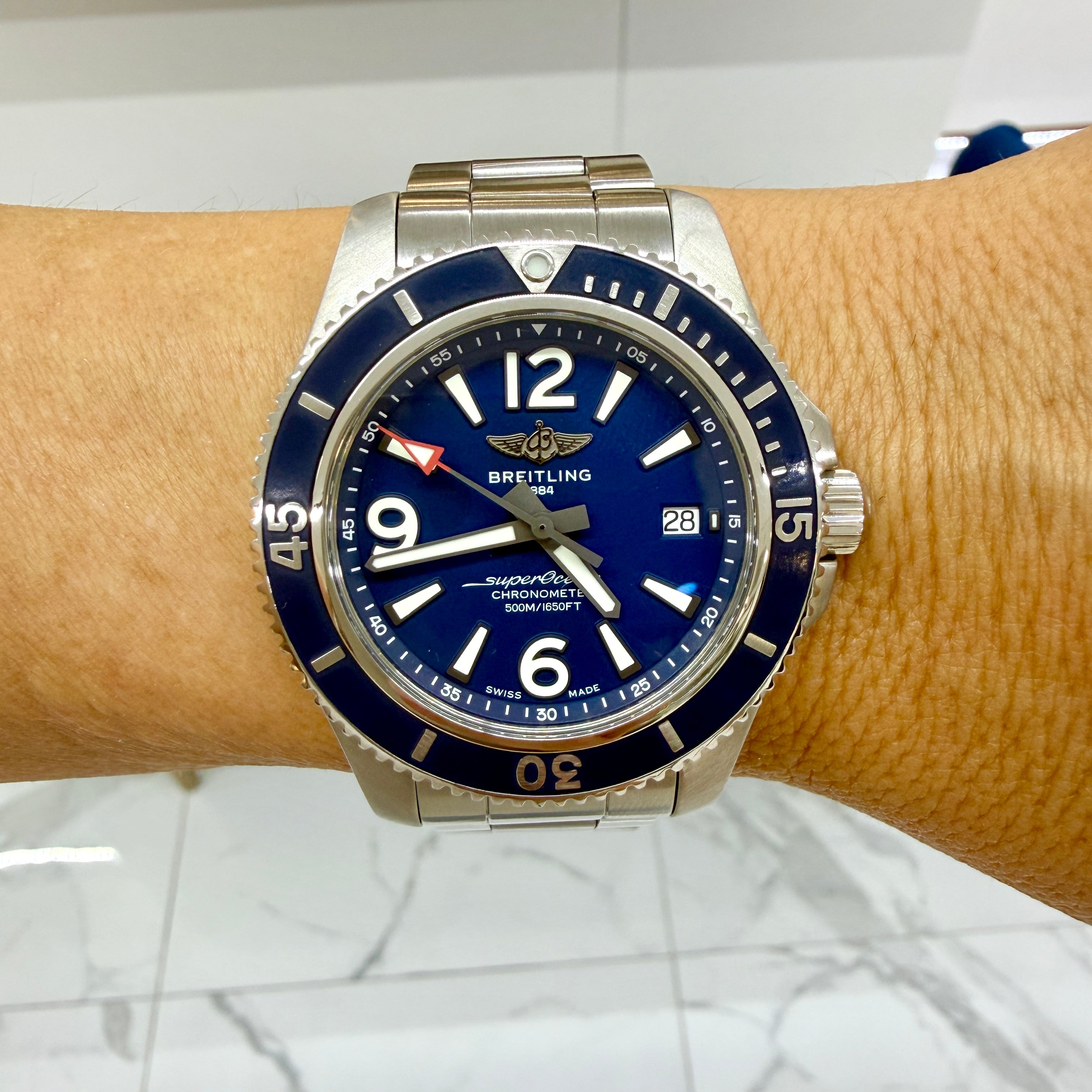 Breitling Superocean 42MM A17366 Blue Dial Stainless Steel Automatic Watch