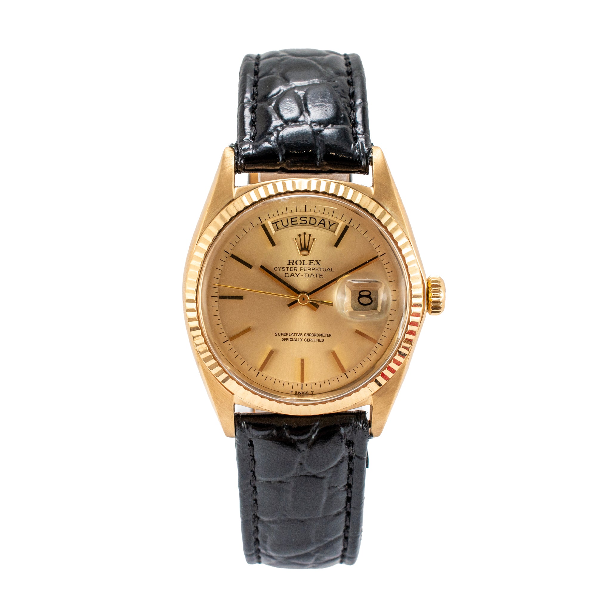 Vintage Rolex Day Date 36MM 1803 President Champaign Strap 18K Yellow Gold Watch