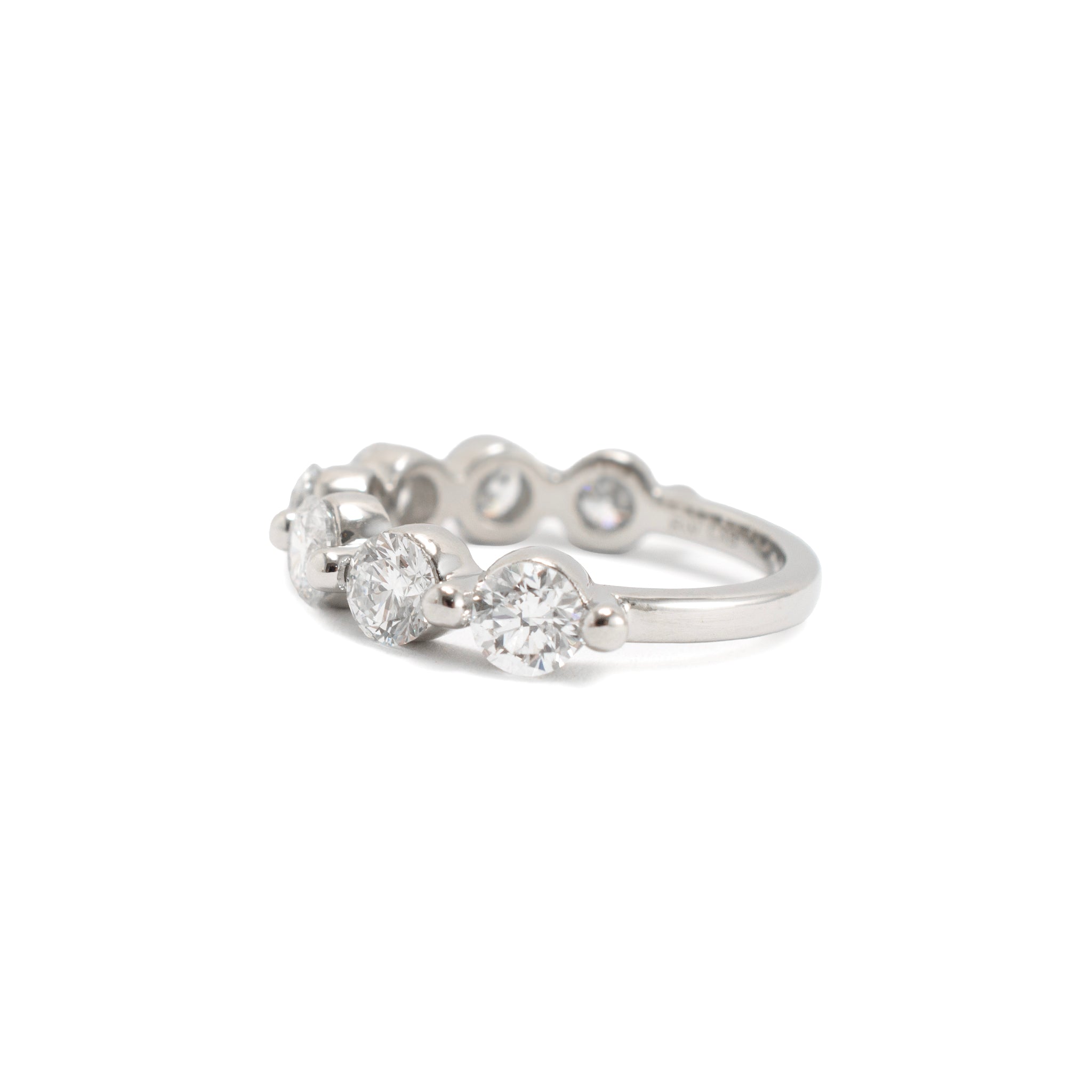 Platinum 2.63ctw Round Lab Grown Diamond Shared Prong Half Eternity Band Ring