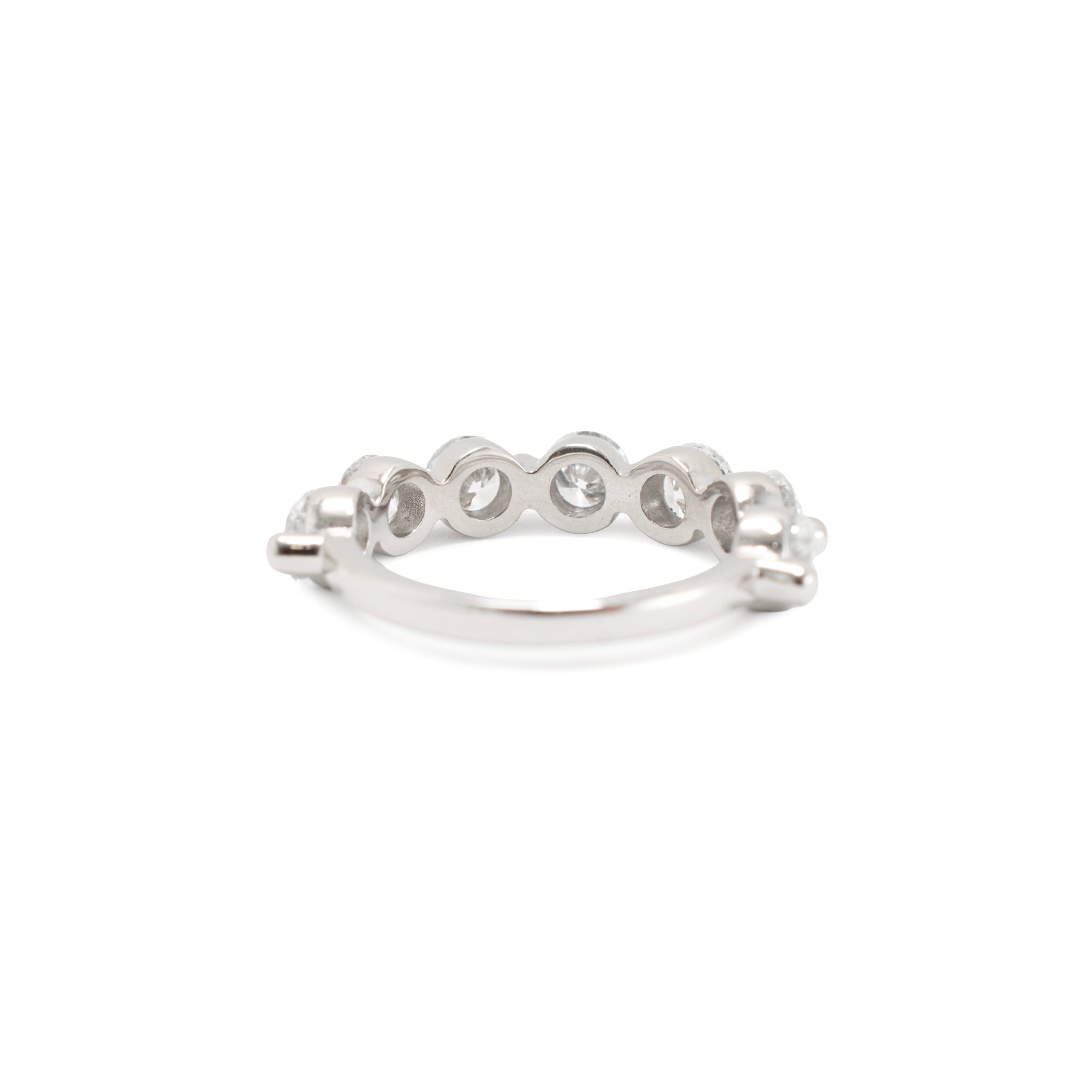 Platinum 2.63ctw Round Lab Grown Diamond Shared Prong Half Eternity Band Ring