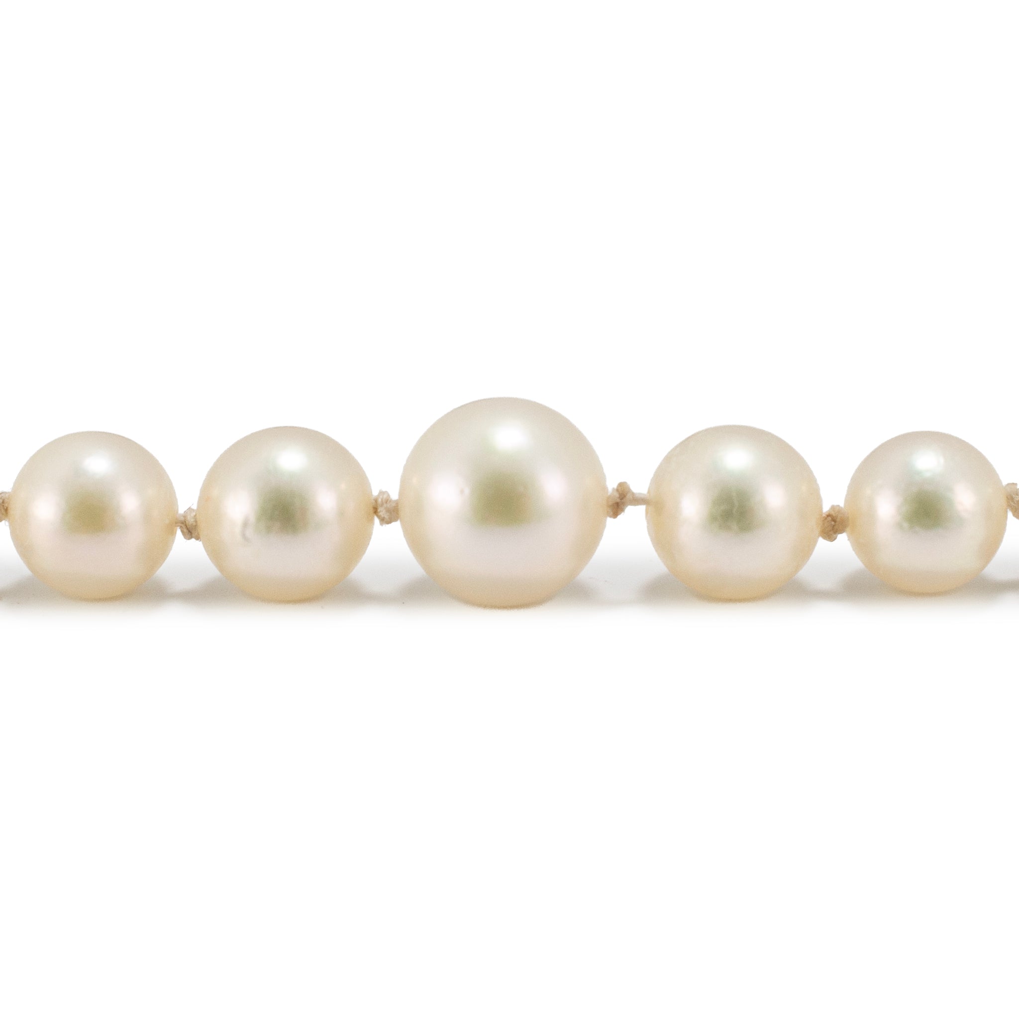 Vintage Mikimoto Sterling Silver Akoya Pearl Graduated Chain Necklace