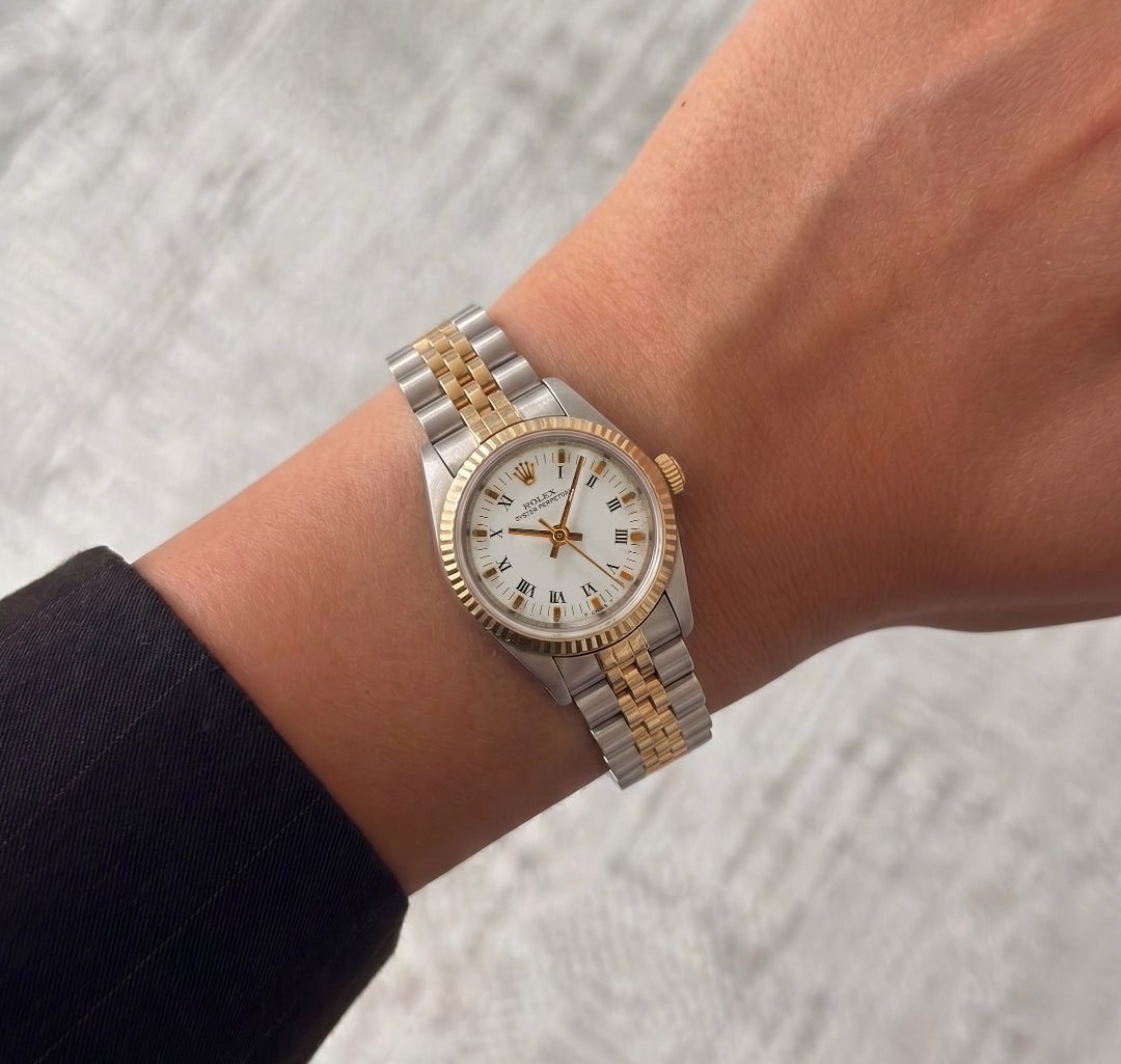 Vintage Ladies Rolex Oyster Perpetual 24MM 6719 14K Yellow Gold Automatic Watch