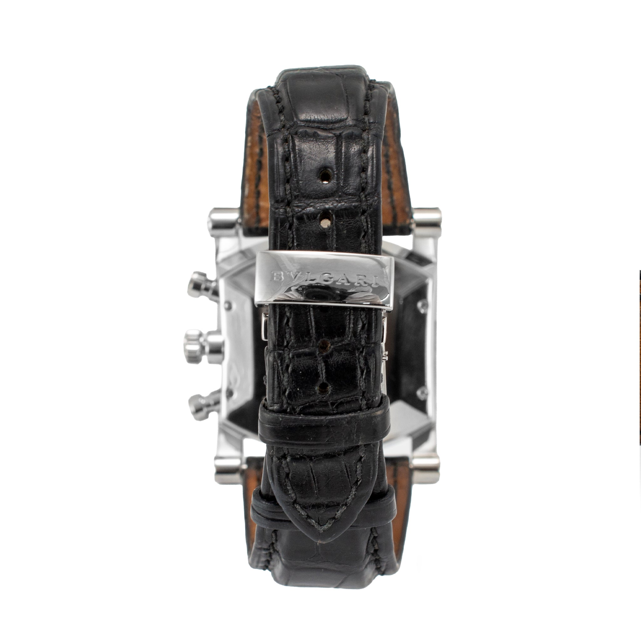 Bvlgari Bulgari Assioma 38MM aa48sch Chrono Blue Black Steel Automatic Watch