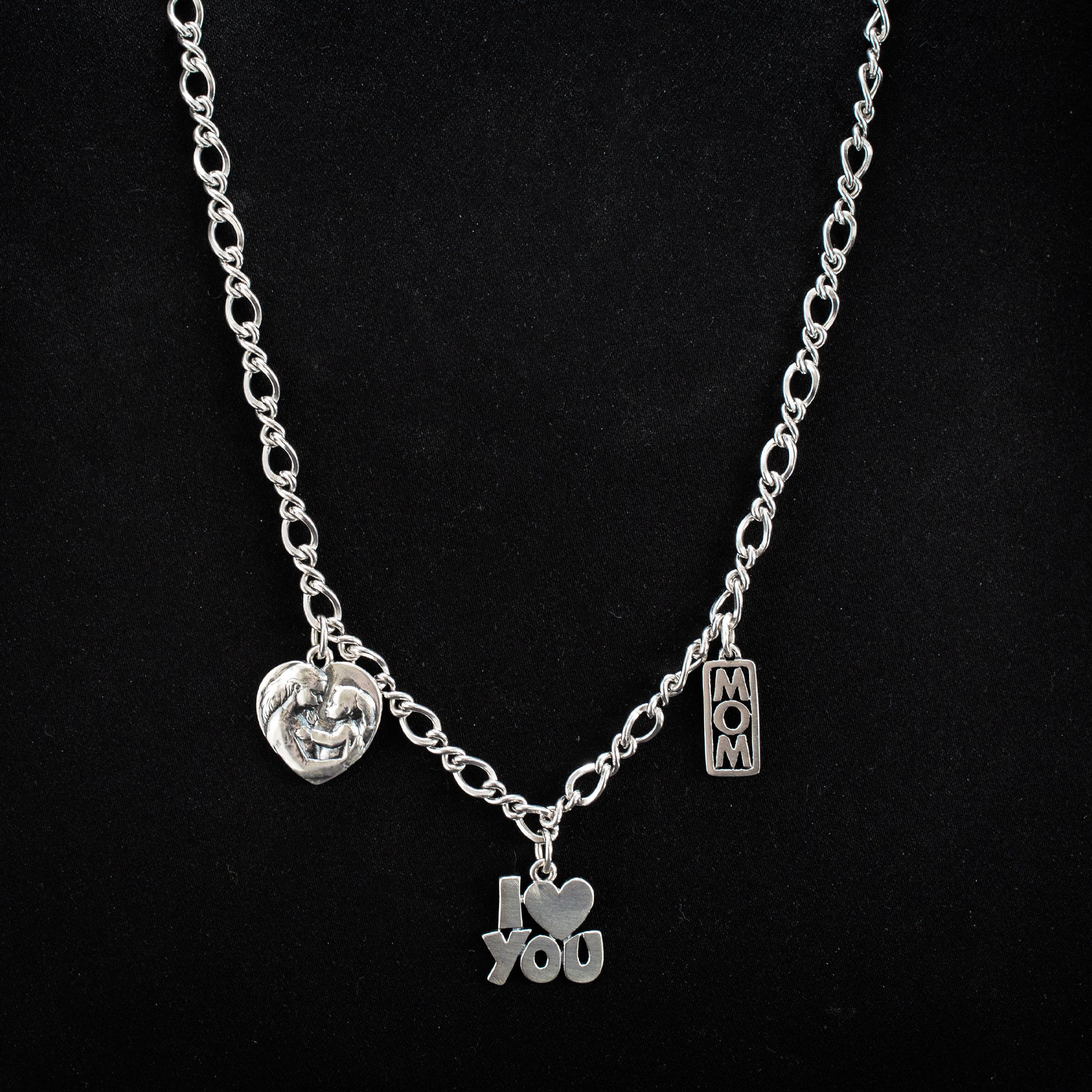 Retired James Avery Sterling Silver Charms Link Necklace 34.03g 30" 455709 available at DJP Jewelers & Luxury Buyers