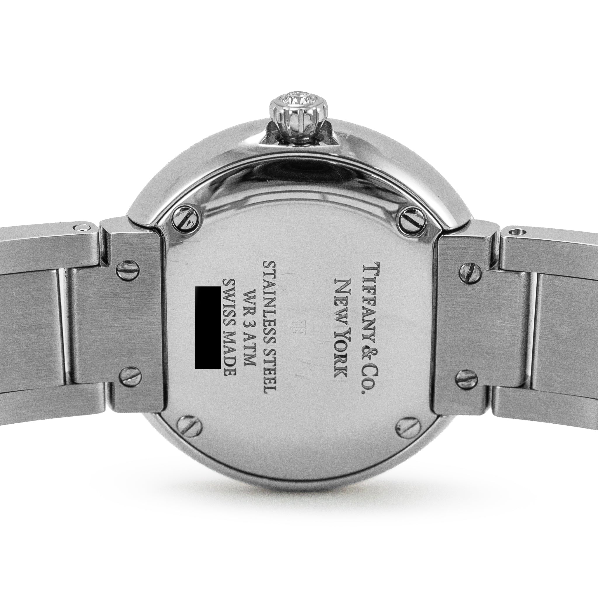 Ladies Tiffany & Co. Blue Atlas 2-Hand 24MM 62867485 Diamond Steel Quartz Watch