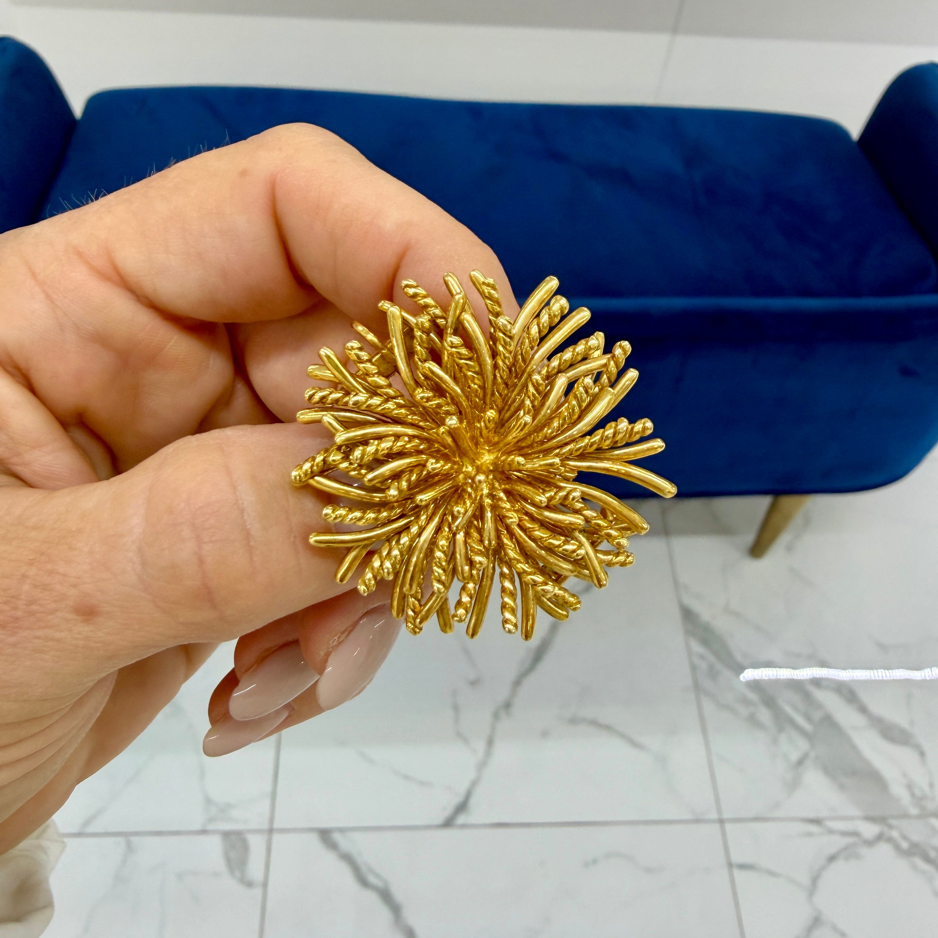 Vintage Tiffany & Co. 18K Yellow Gold Sea Anemone PIN Brooch