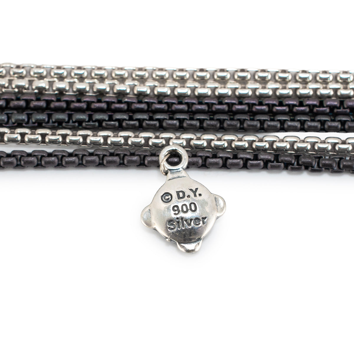 Unisex David Yurman 900 Silver 32” Opera Diamond Multistrand Box Chain Necklace