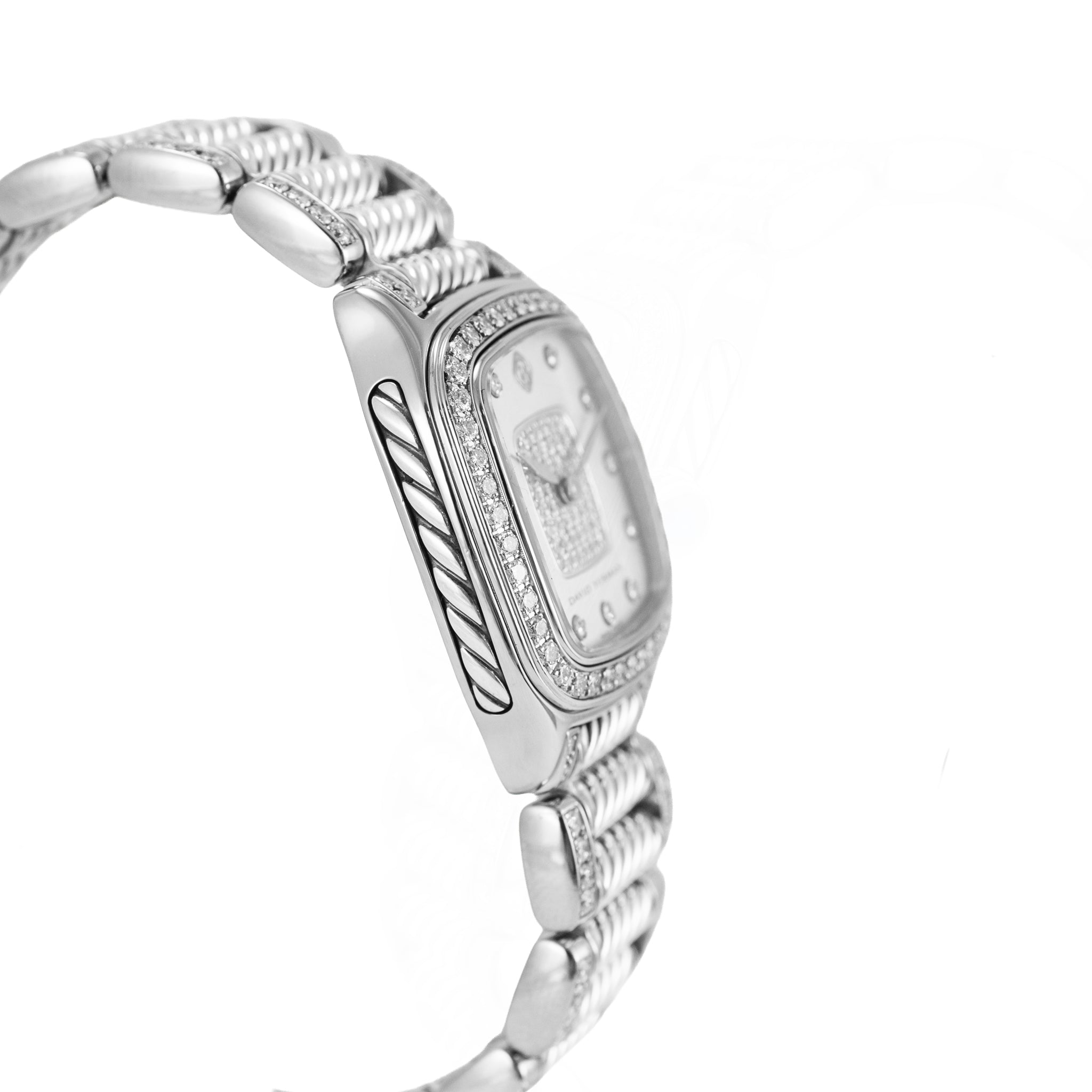 Ladies David Yurman Thoroughbred 31MM T304-Xsst Diamond Steel Quartz Watch