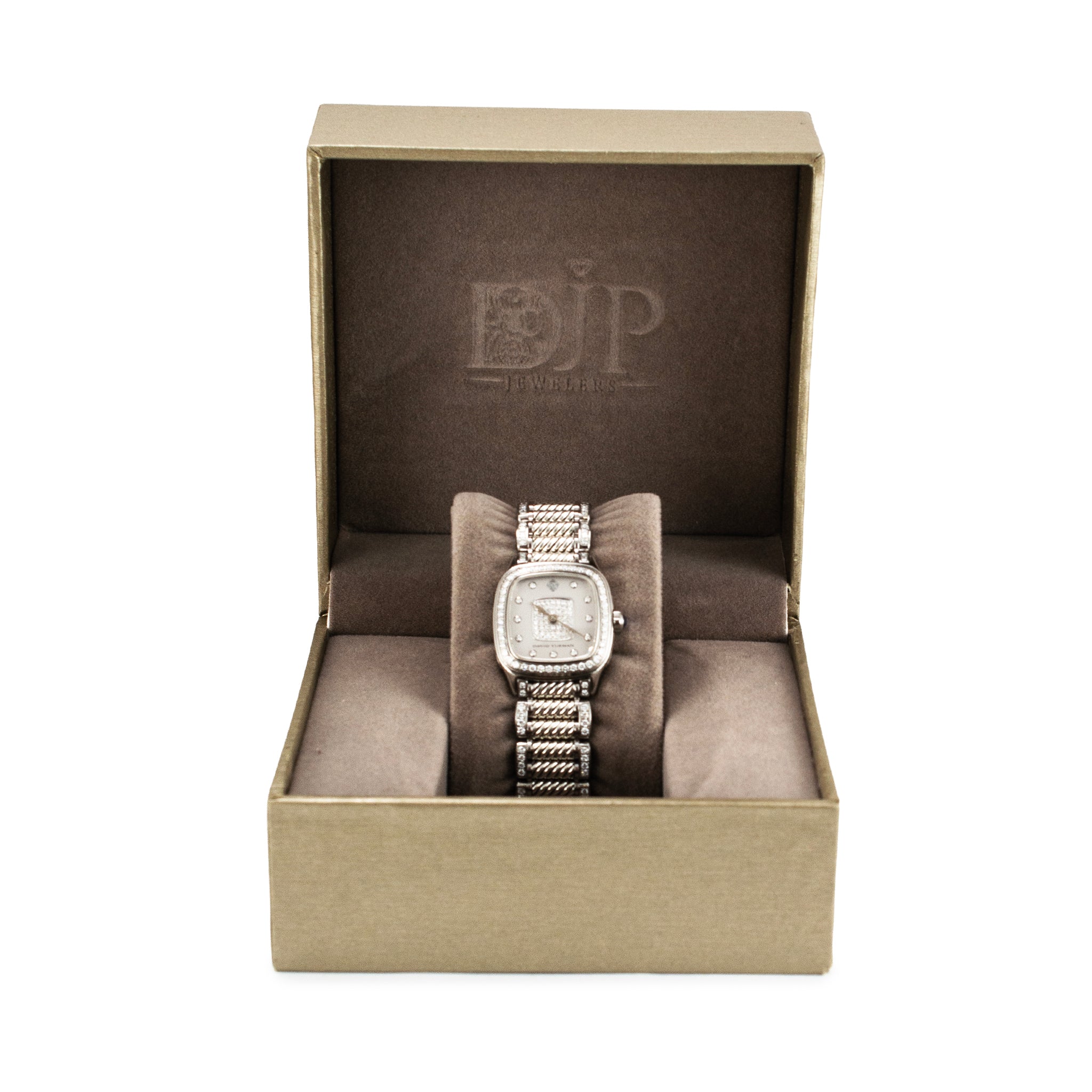 Ladies David Yurman Thoroughbred 31MM T304-Xsst Diamond Steel Quartz Watch