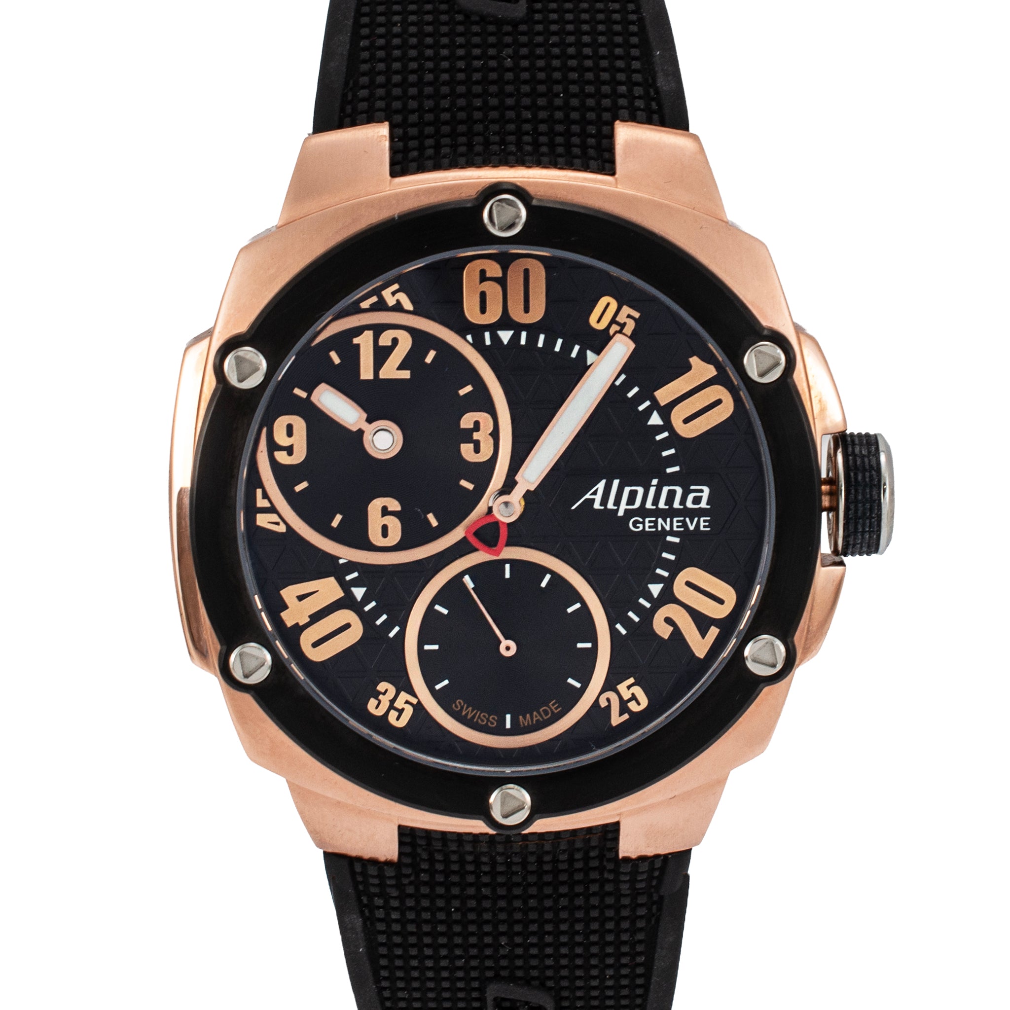 Alpina Avalanche Extreme 48MM al650x5ae24/6 Rose Rubber Manual Wind Watch