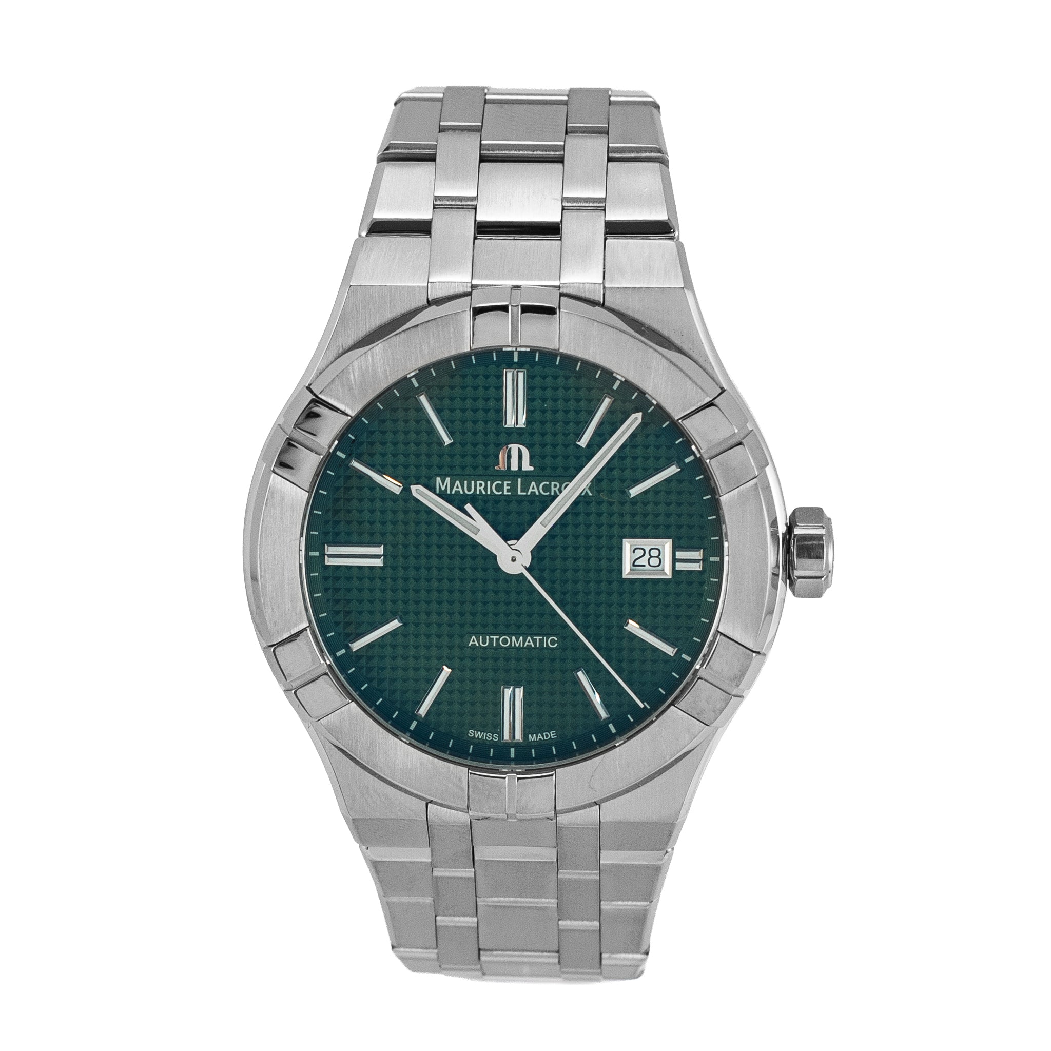Maurice Laroix Aikon Automatic Date 42MM AI6008-ss00f-630-D Green Steel Watch