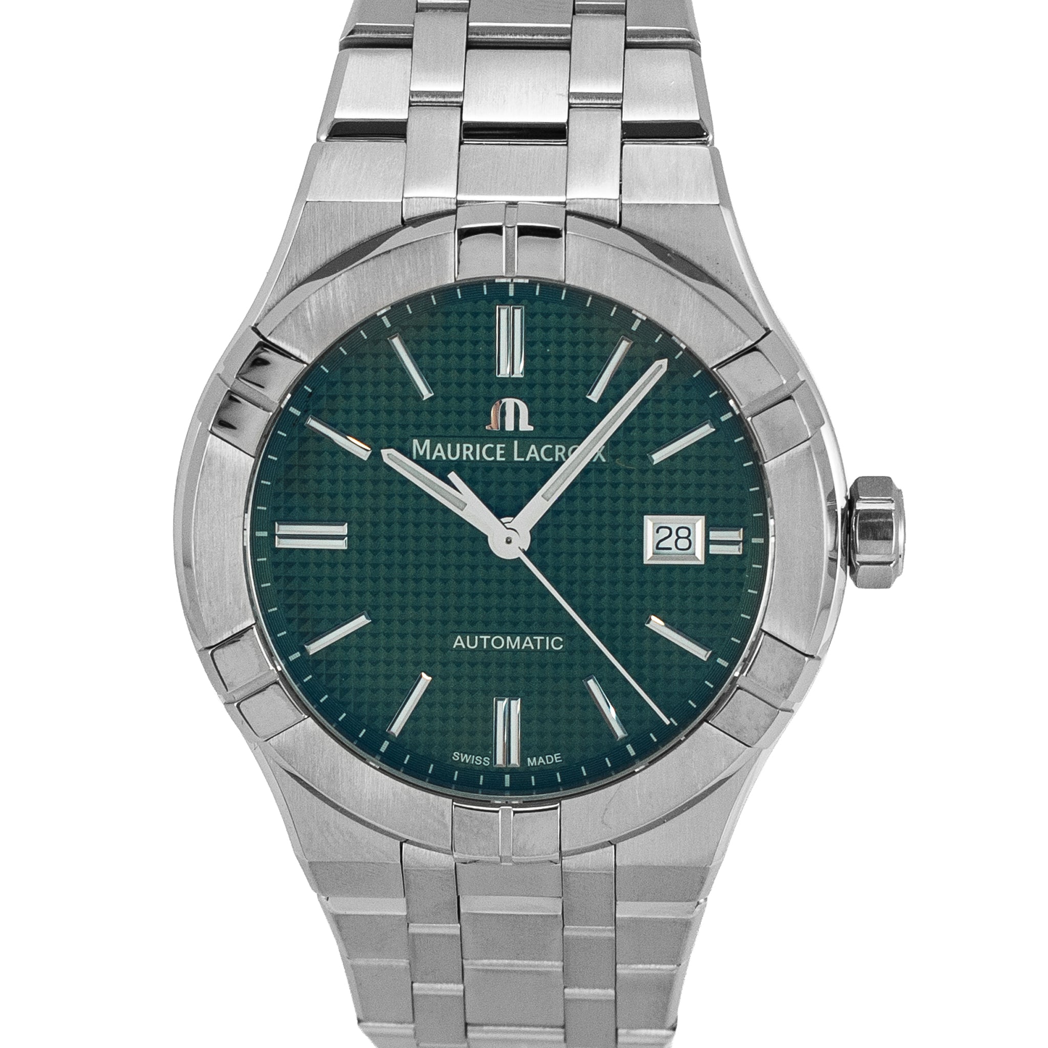 Maurice Laroix Aikon Automatic Date 42MM AI6008-ss00f-630-D Green Steel Watch