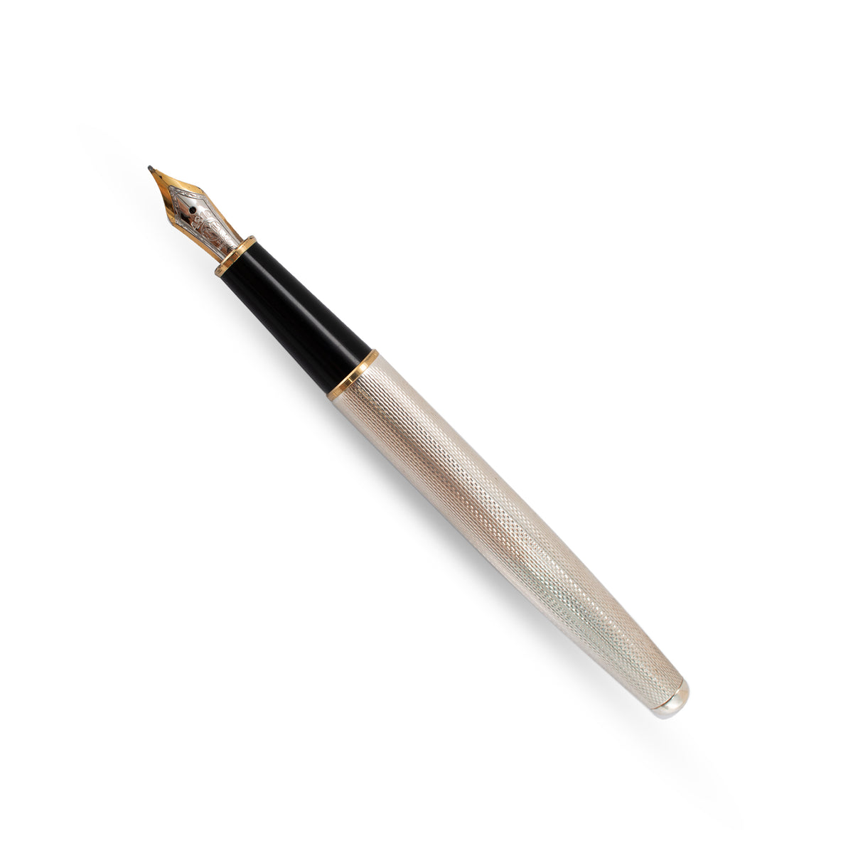 Montblanc Meisterstuck 925 Sterling Silver 18K Yellow Gold Nib Fountain Pen