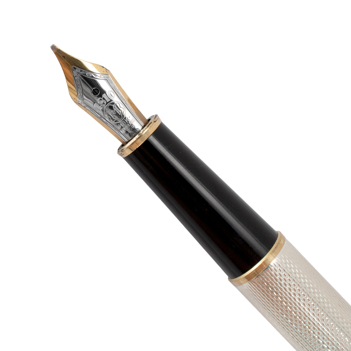 Montblanc Meisterstuck 925 Sterling Silver 18K Yellow Gold Nib Fountain Pen