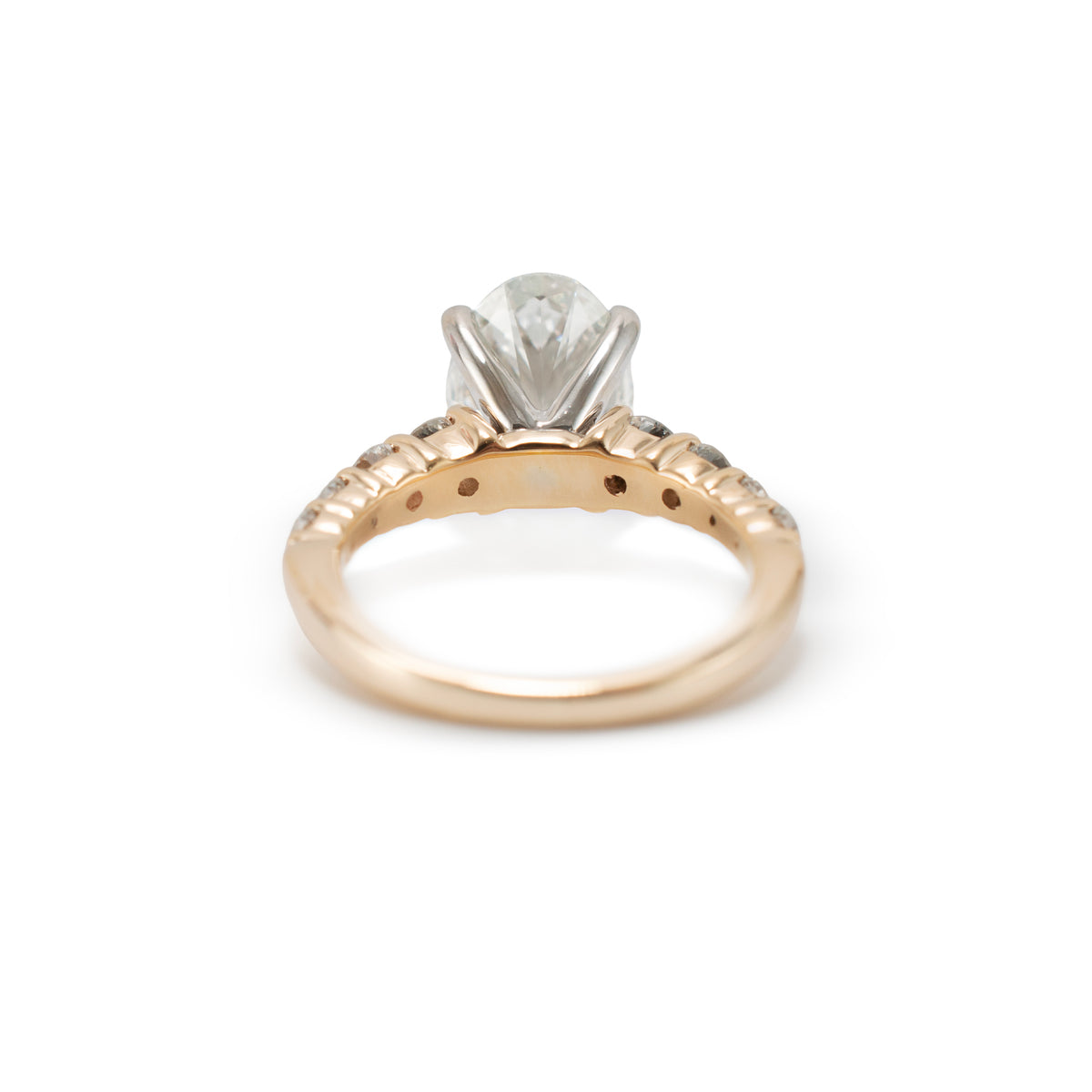 14K Yellow Gold 3.81ctw Oval Lab Grown Diamond Accented Engagement Ring