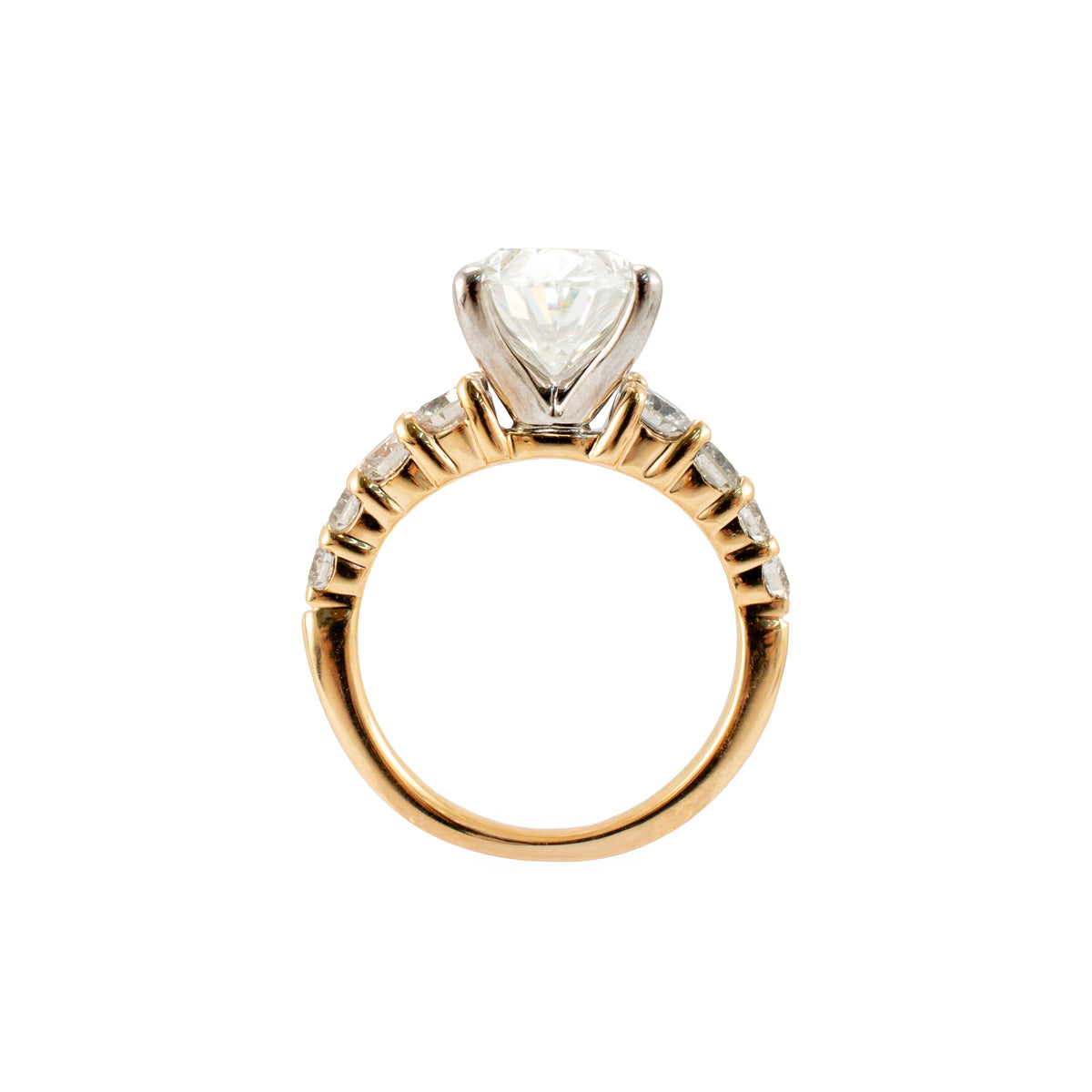 14K Yellow Gold 3.81ctw Oval Lab Grown Diamond Accented Engagement Ring