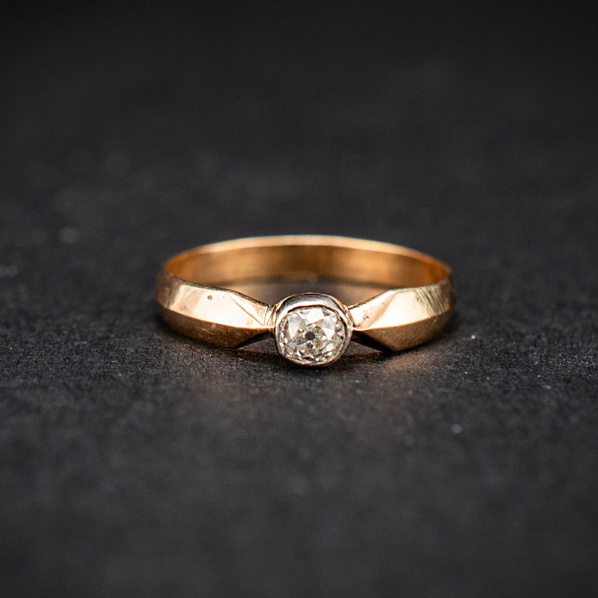 Antique 14K White & Yellow Gold 0.25ct Diamond Engagement Ring 1.57g 6" 456734 available at DJP Jewelers & Luxury Buyers