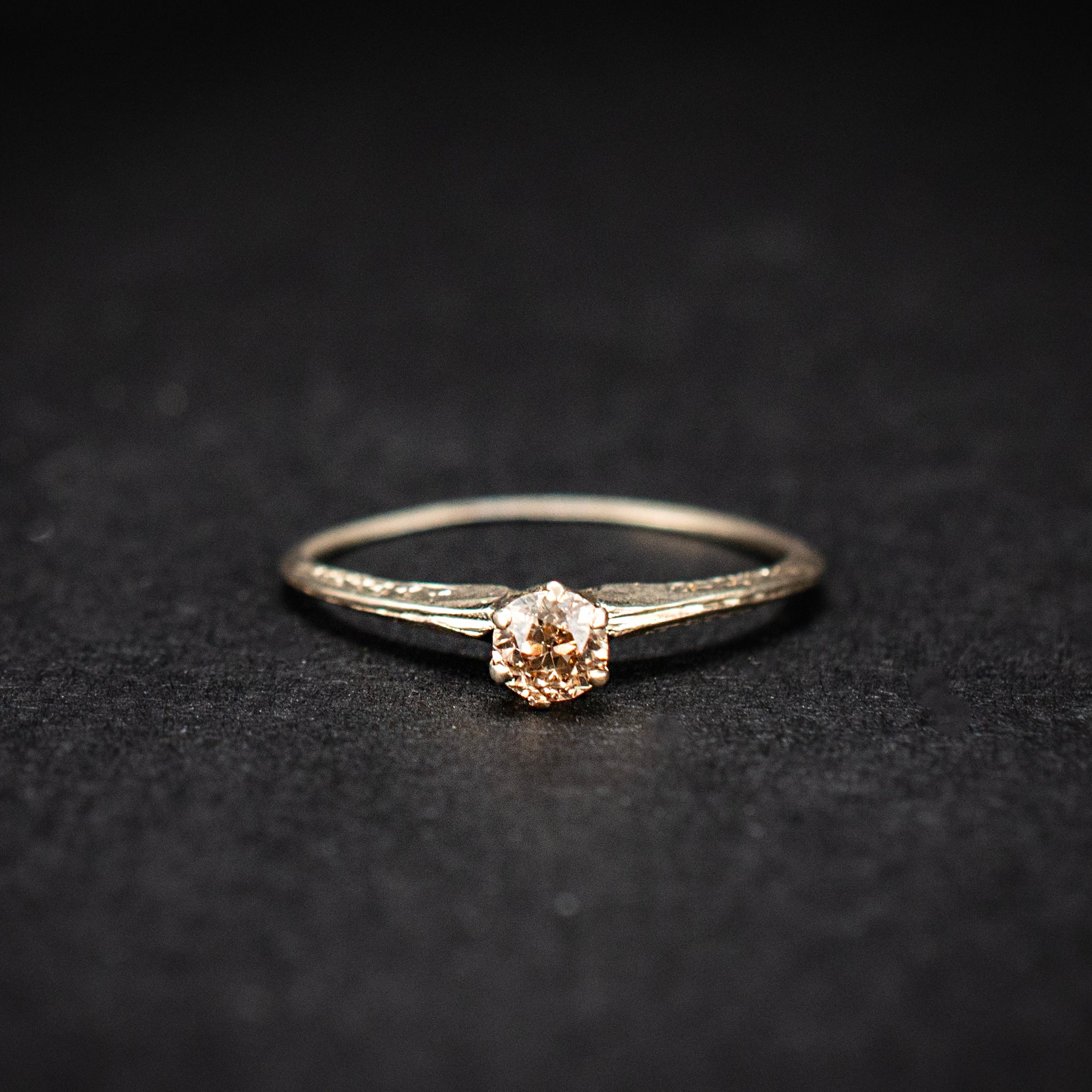 Antique 14K White Gold 0.30ct Diamond Engagement Ring 1.24g 7¼" 456884 available at DJP Jewelers & Luxury Buyers