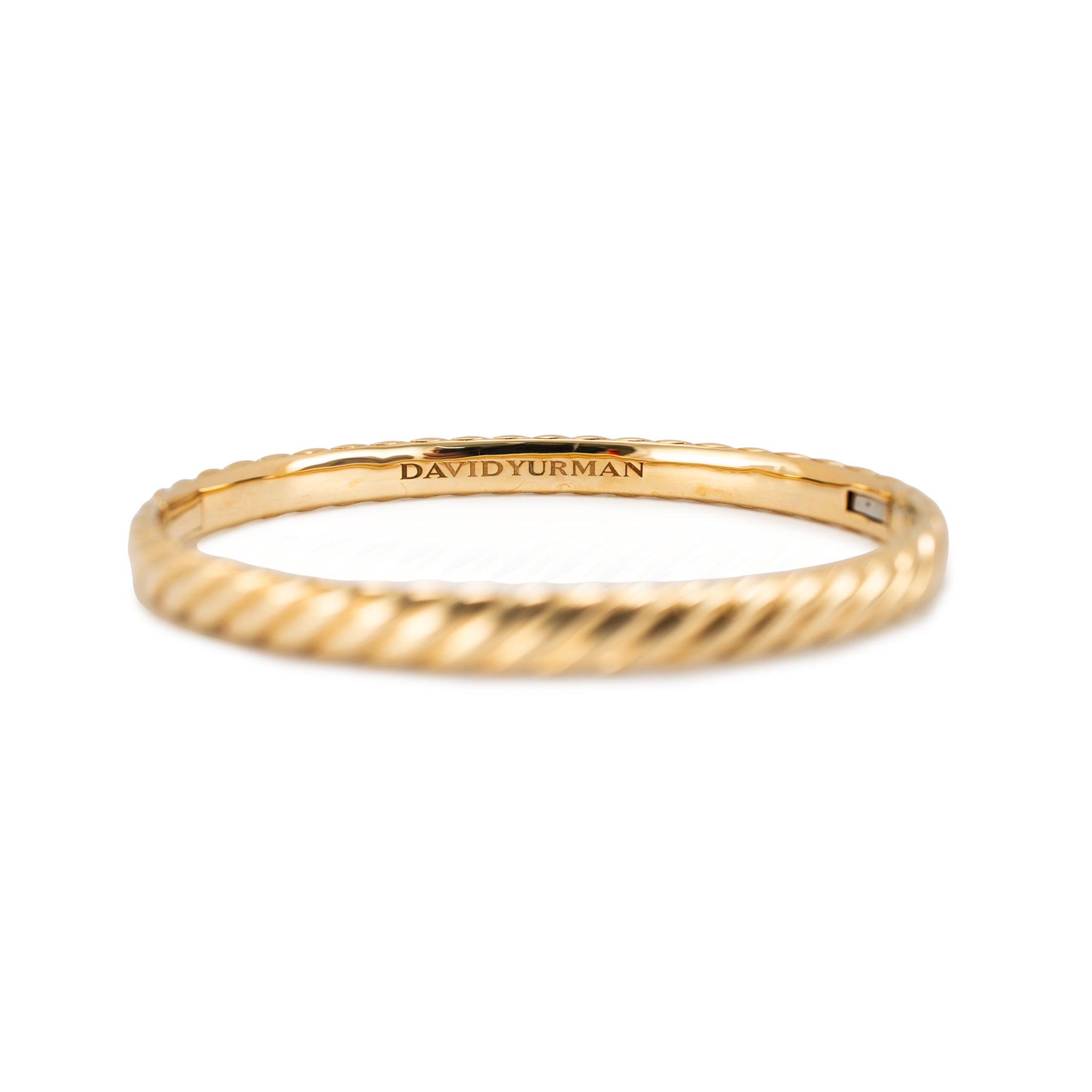 David Yurman Sculpted Cable 18K Yellow Gold 6.2mm Large Bangle Bracelet