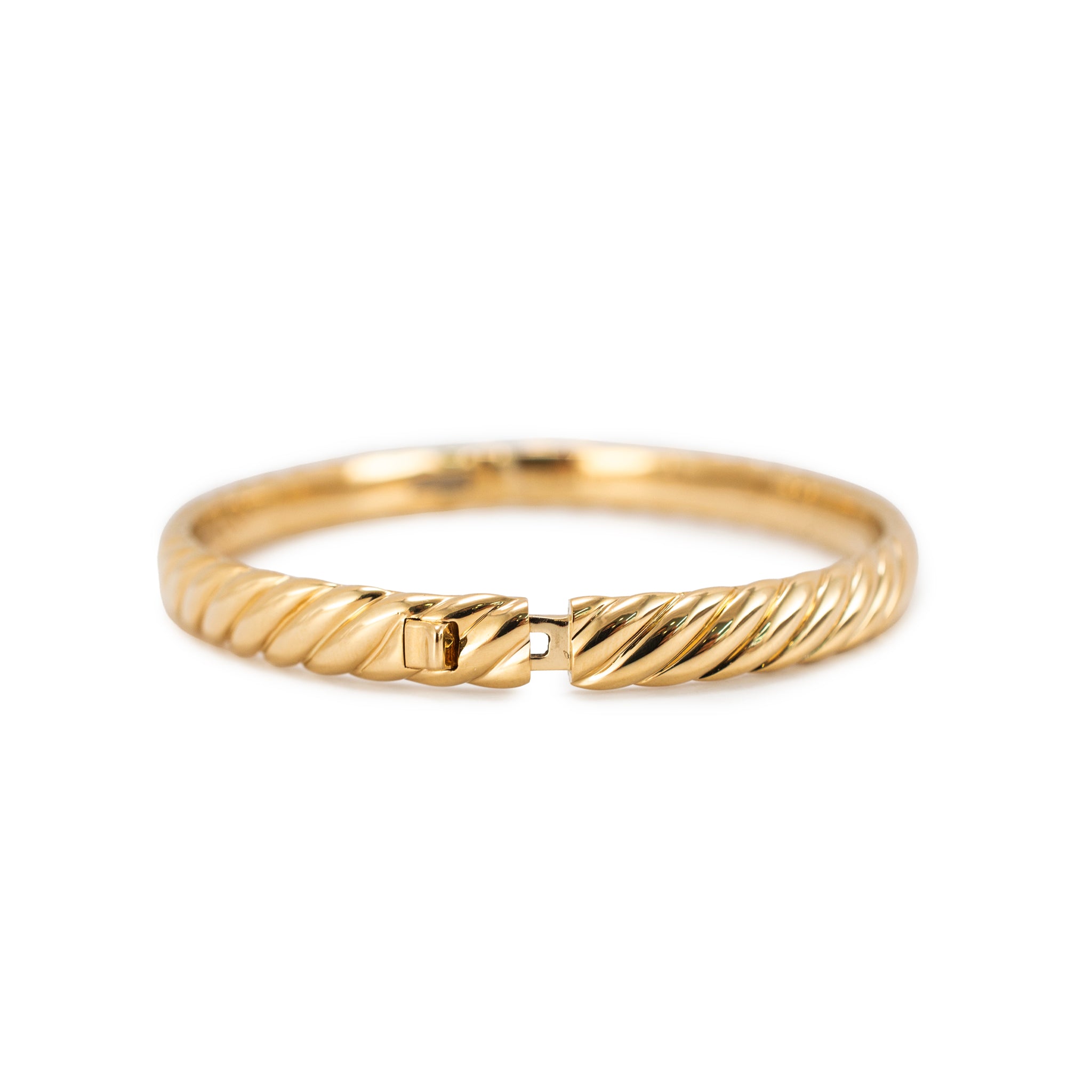 David Yurman Sculpted Cable 18K Yellow Gold 6.2mm Large Bangle Bracelet