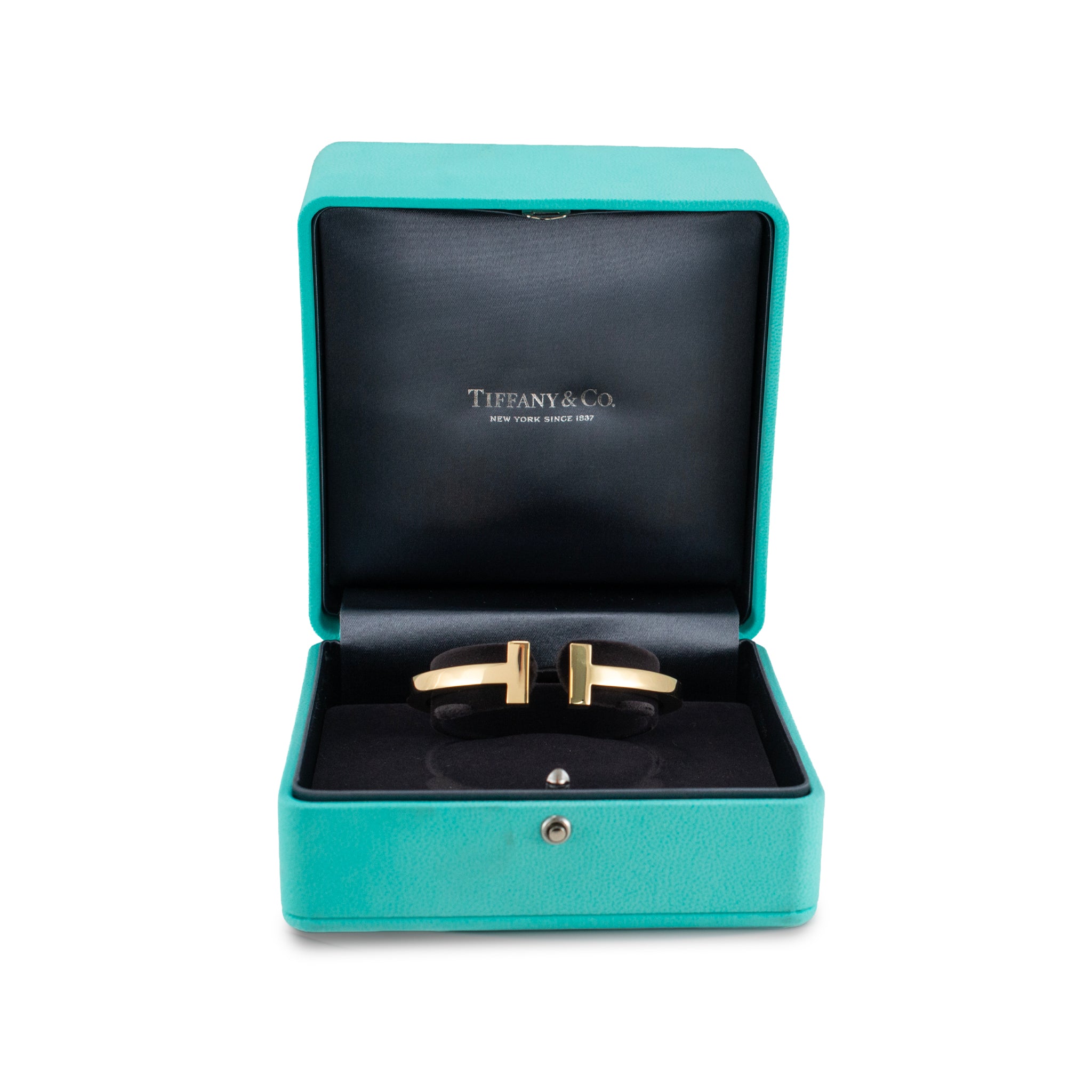 Tiffany & Co. Iconic Tiffany T Square 18K Yellow Gold Cuff Bangle Bracelet