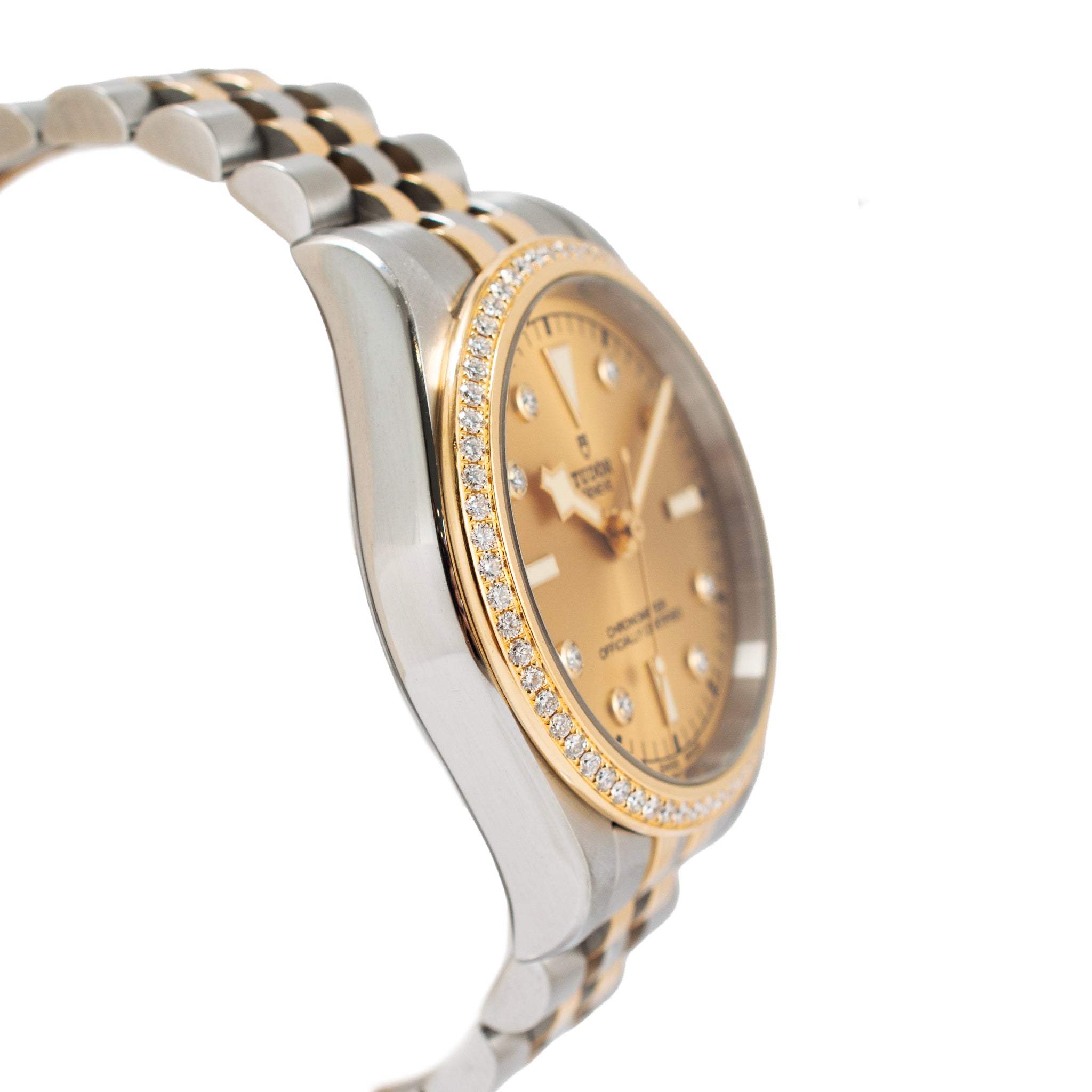 Tudor Black Bay One 36MM 79653 Champagne Diamond Dial Gold Steel Watch