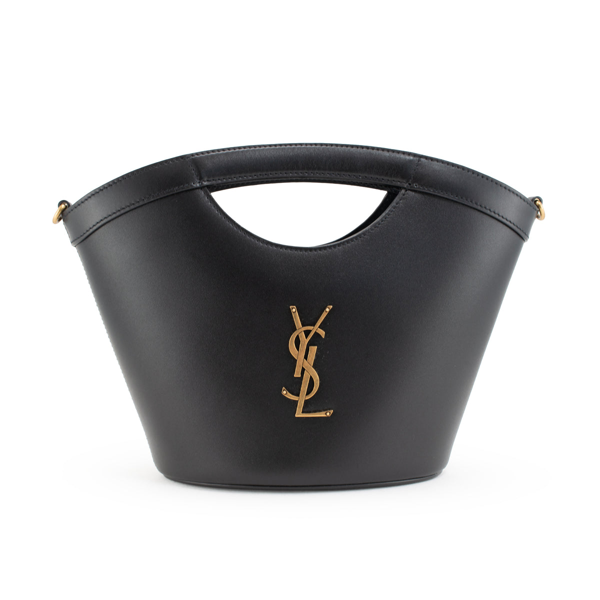 Saint Laurent Mini Celia Black Calfskin Leather Tote Bag