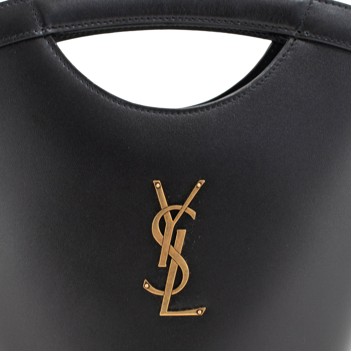 Saint Laurent Mini Celia Black Calfskin Leather Tote Bag
