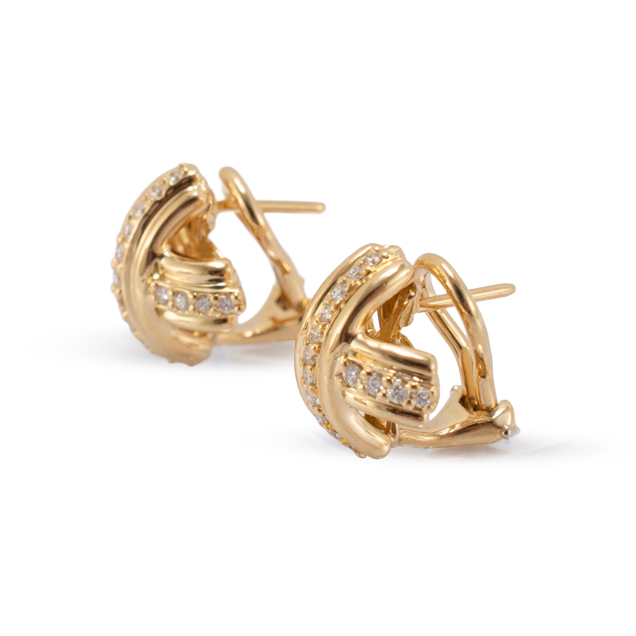 Vintage Tiffany & Co. X 18K Yellow Gold 0.53ctw Diamond Clip on Earrings
