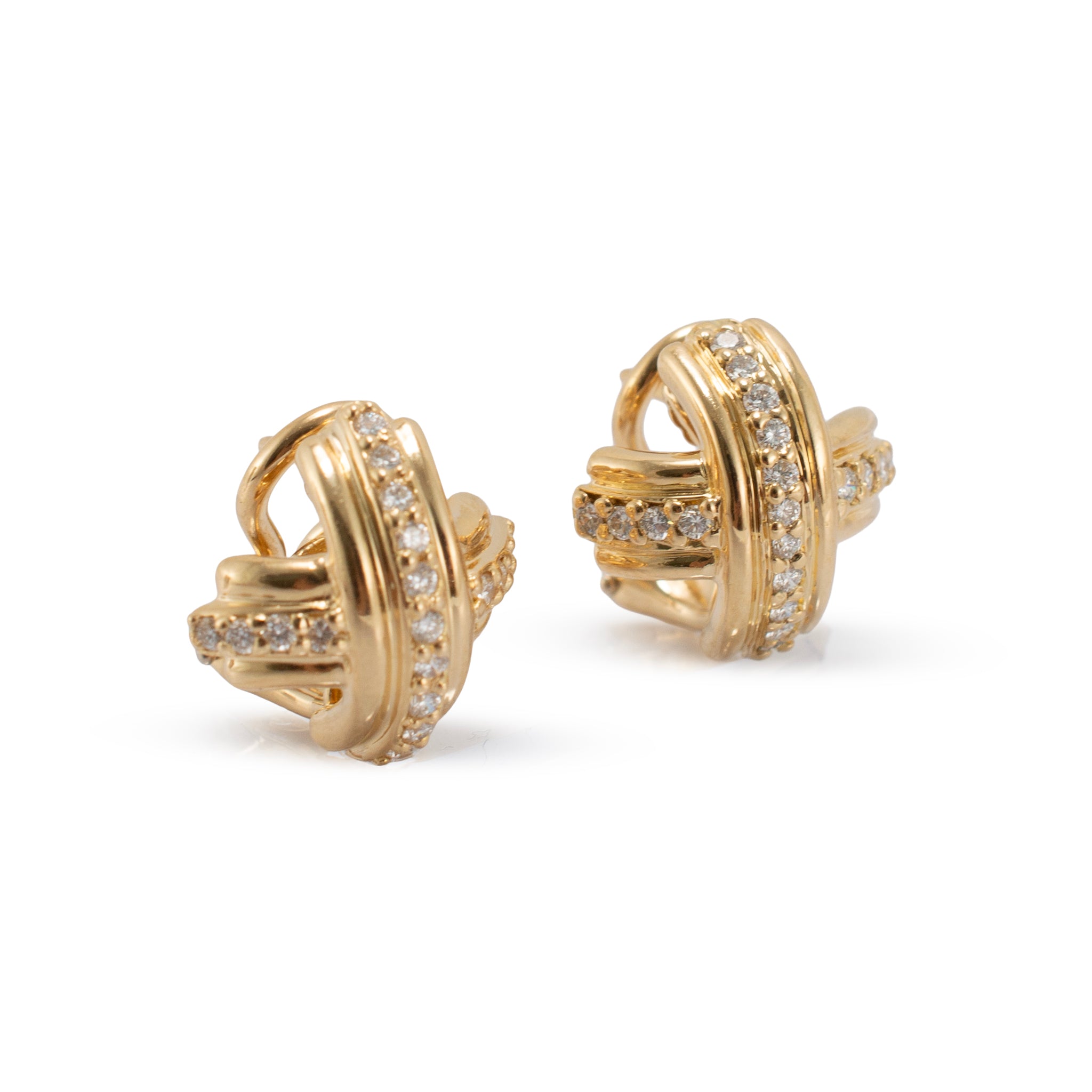 Vintage Tiffany & Co. X 18K Yellow Gold 0.53ctw Diamond Clip on Earrings