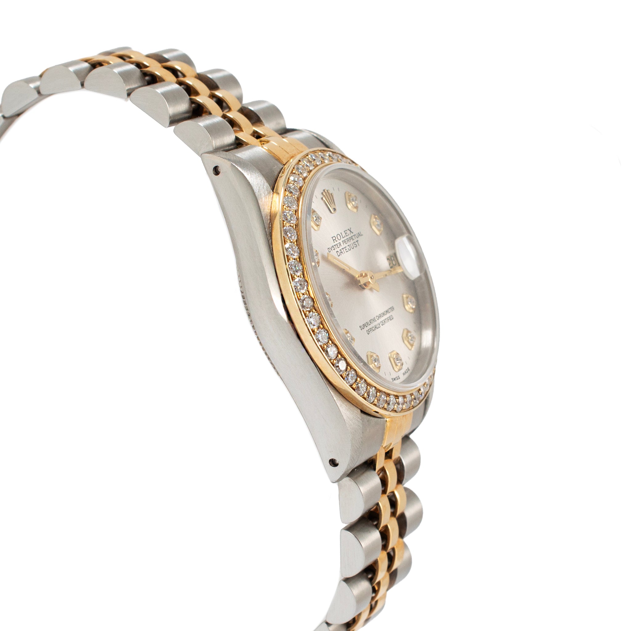 Ladies Rolex Datejust 31MM 68273 Mid Size Diamond 18K Yellow Gold Steel Watch