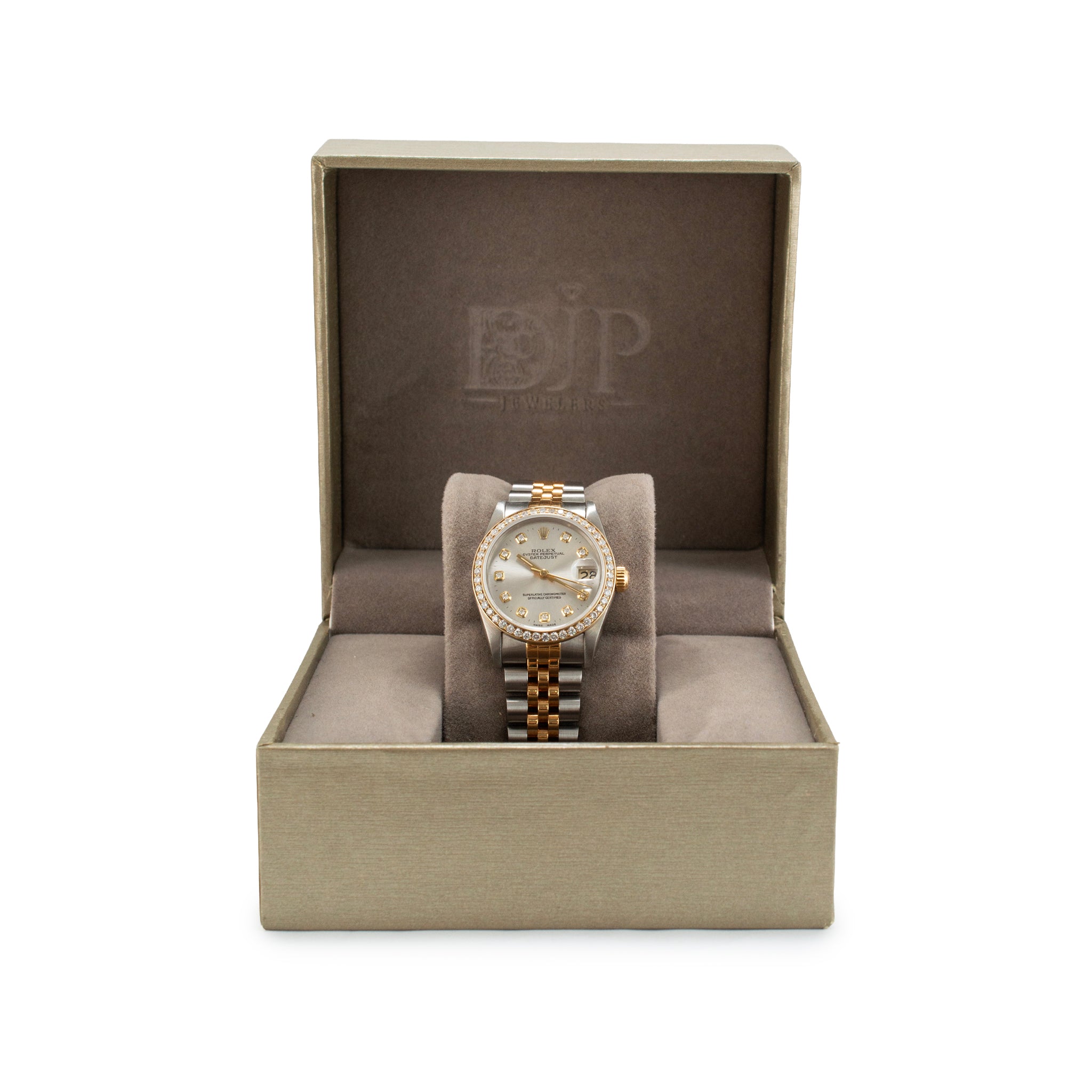 Ladies Rolex Datejust 31MM 68273 Mid Size Diamond 18K Yellow Gold Steel Watch