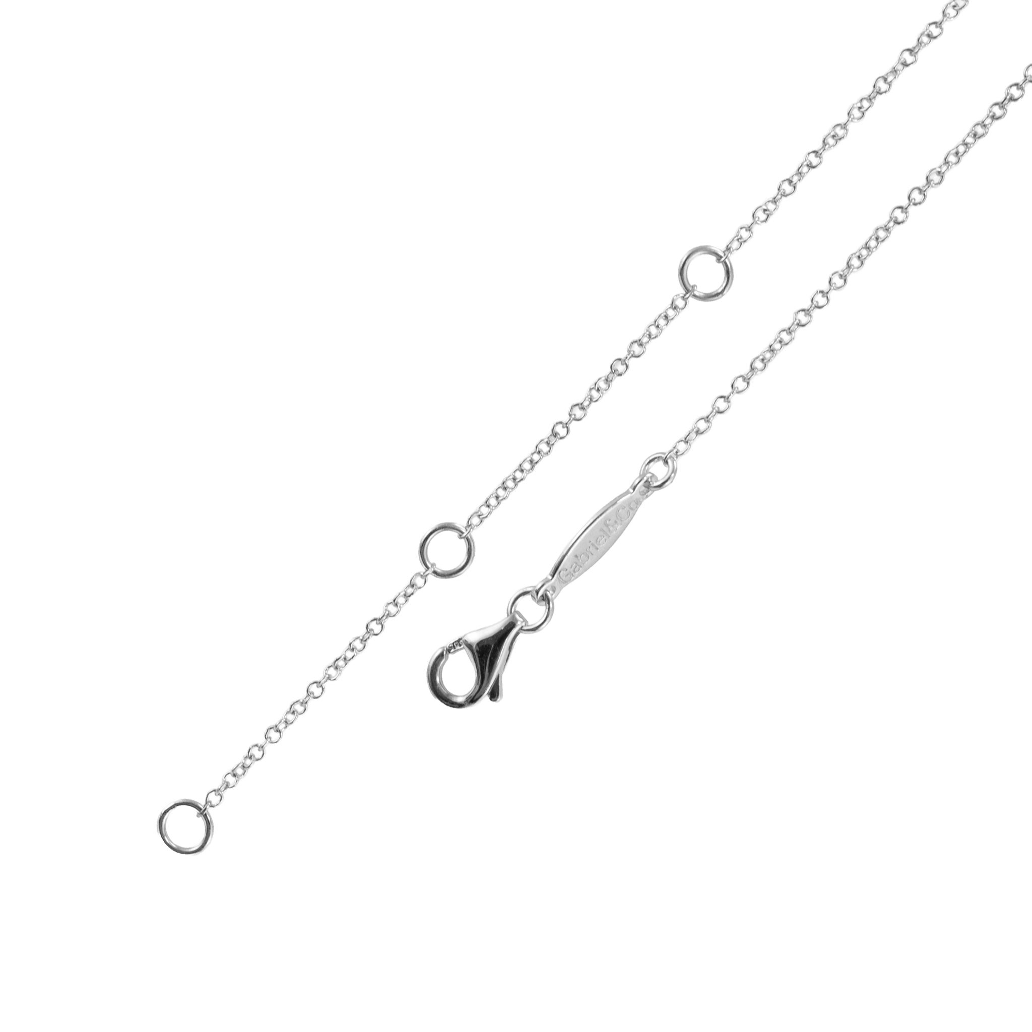 Gabriel & Co. Lusso 14K White Gold 0.09ctw Diamond Anchor Pendant Necklace