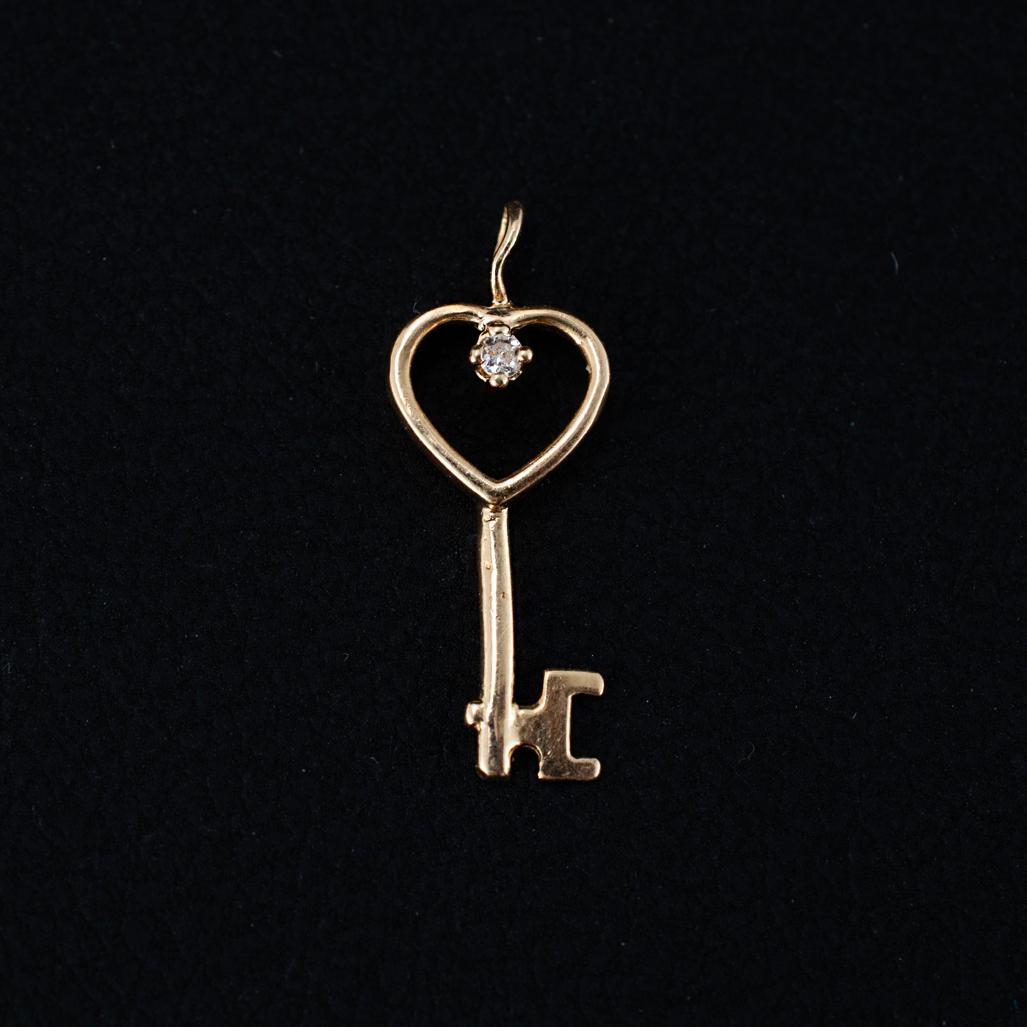 14K Yellow Gold 0.01ct Diamond Charm Pendant 0.58g ¾" 457774 available at DJP Jewelers & Luxury Buyers