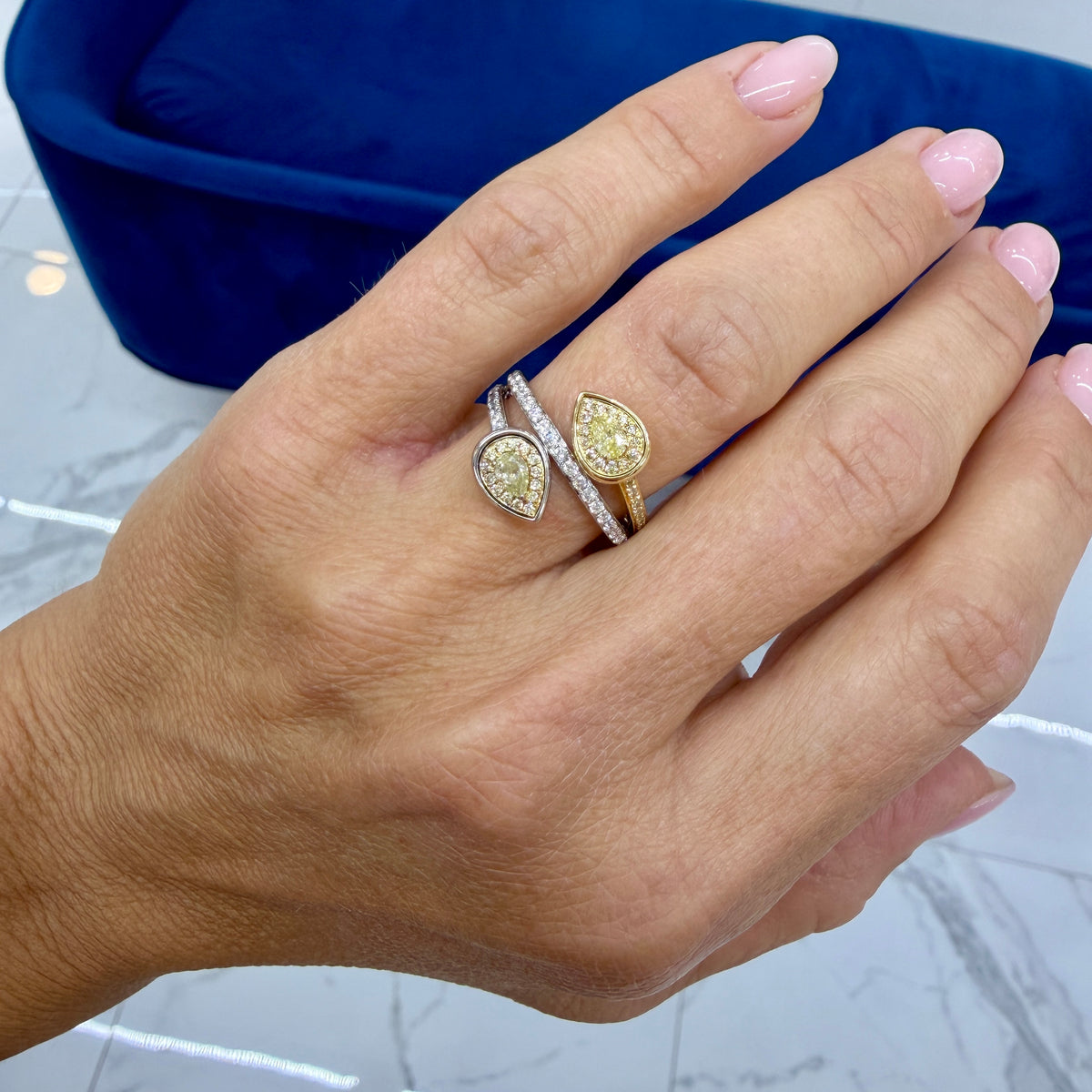 Effy Canare 18K Two Tone Gold White & Yellow Gold 0.75ctw Diamond Cocktail Ring