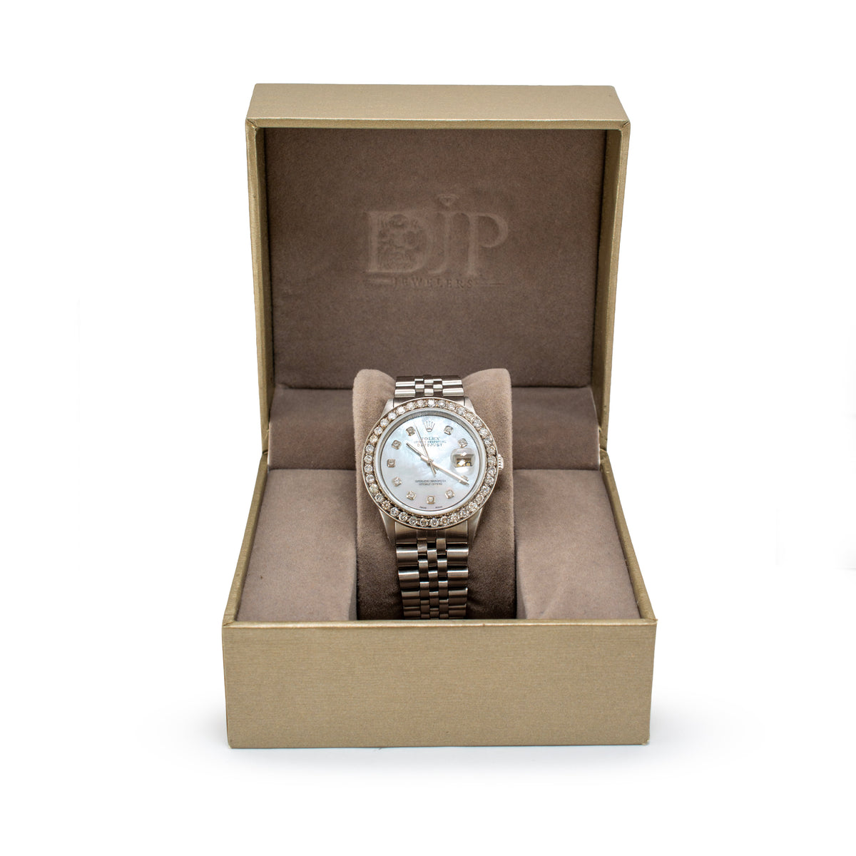 Rolex Datejust 36MM 1601 Mop Dial Diamond Bezel Jubilee Steel Watch