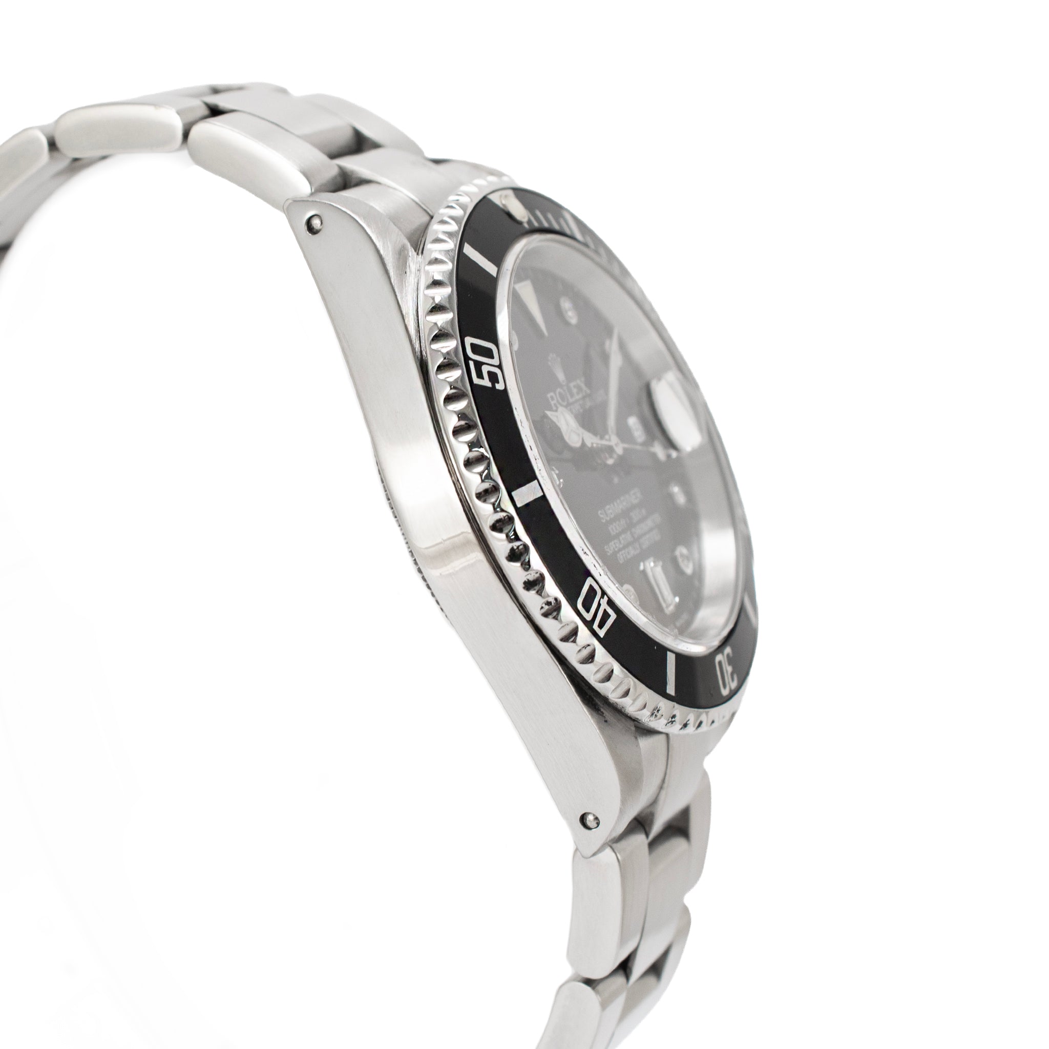 Rolex Submariner Date 40MM 16610 Black Diamond Dial Oyster Stainless Steel Watch