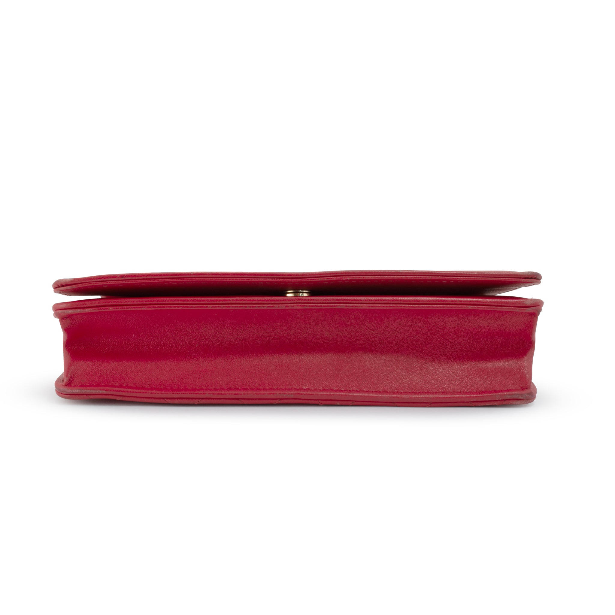 Chanel Red CC Timeless Lambskin Gold Hardware w.o.c Shoulder Chain Wallet
