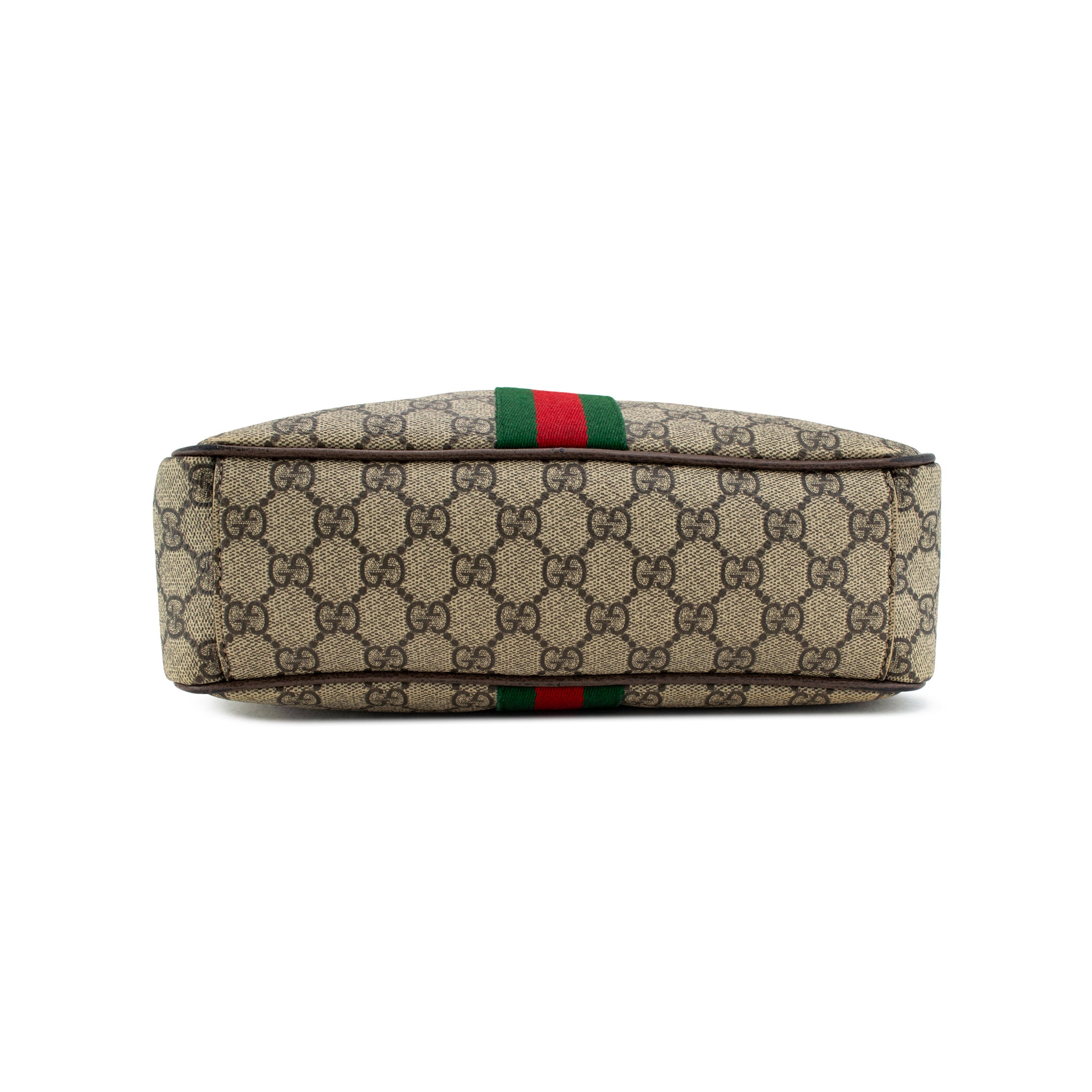 Gucci Ophidia Medium Beige Gg Supreme Canvas Web Stripe Crossbody Bag