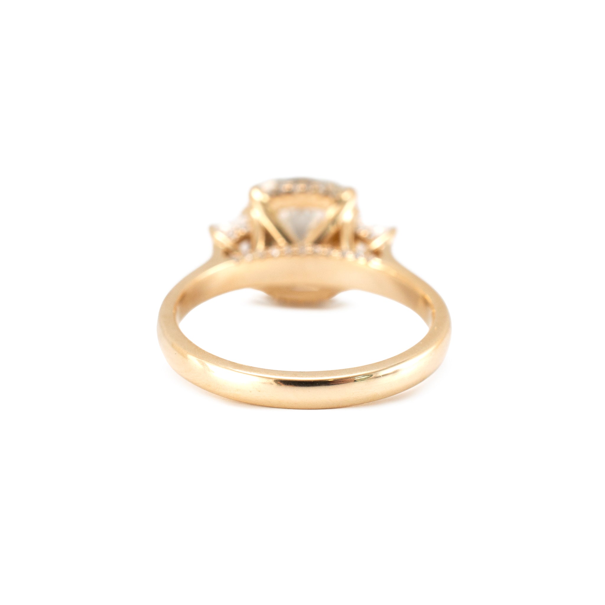 10K Yellow Gold 3.66ctw Igi Lab Grown Diamond Elongated Cushion Engagement Ring