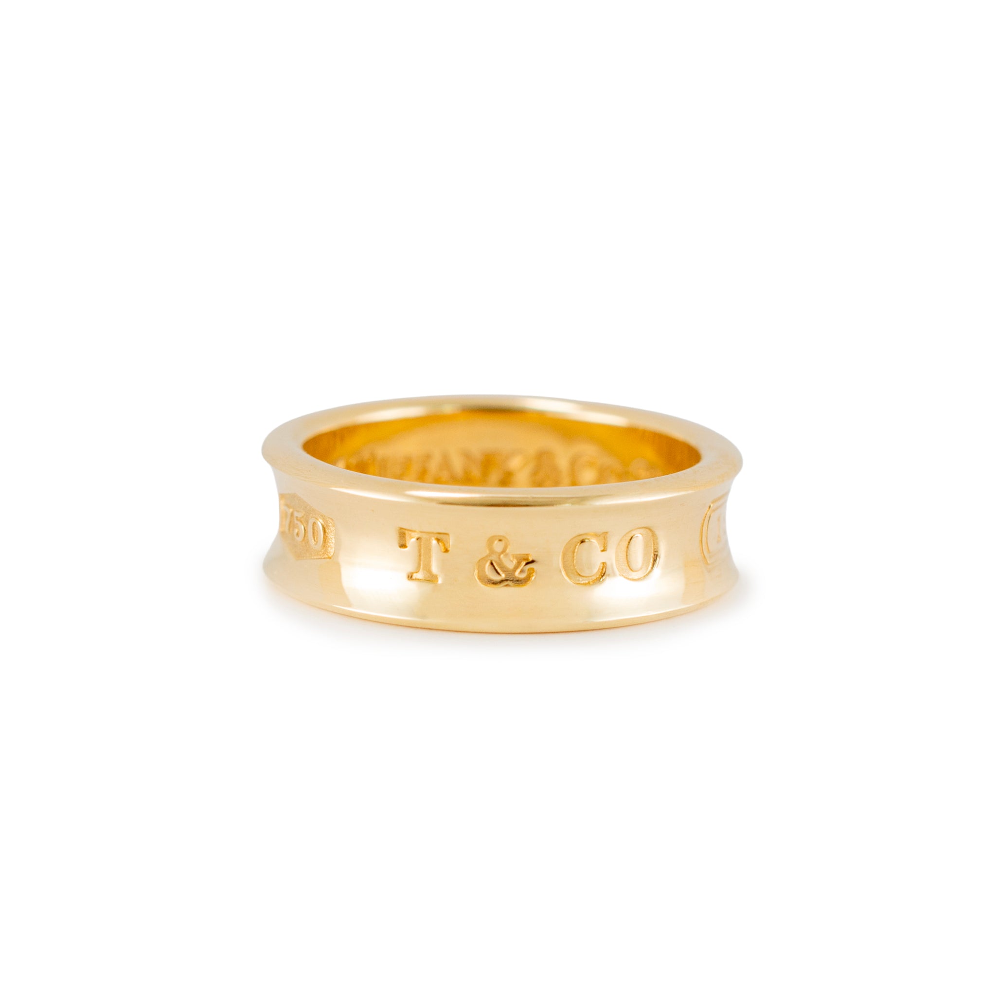 Vintage Tiffany & Co. 1837 Medium Model 18K Yellow Gold Concave Band Ring