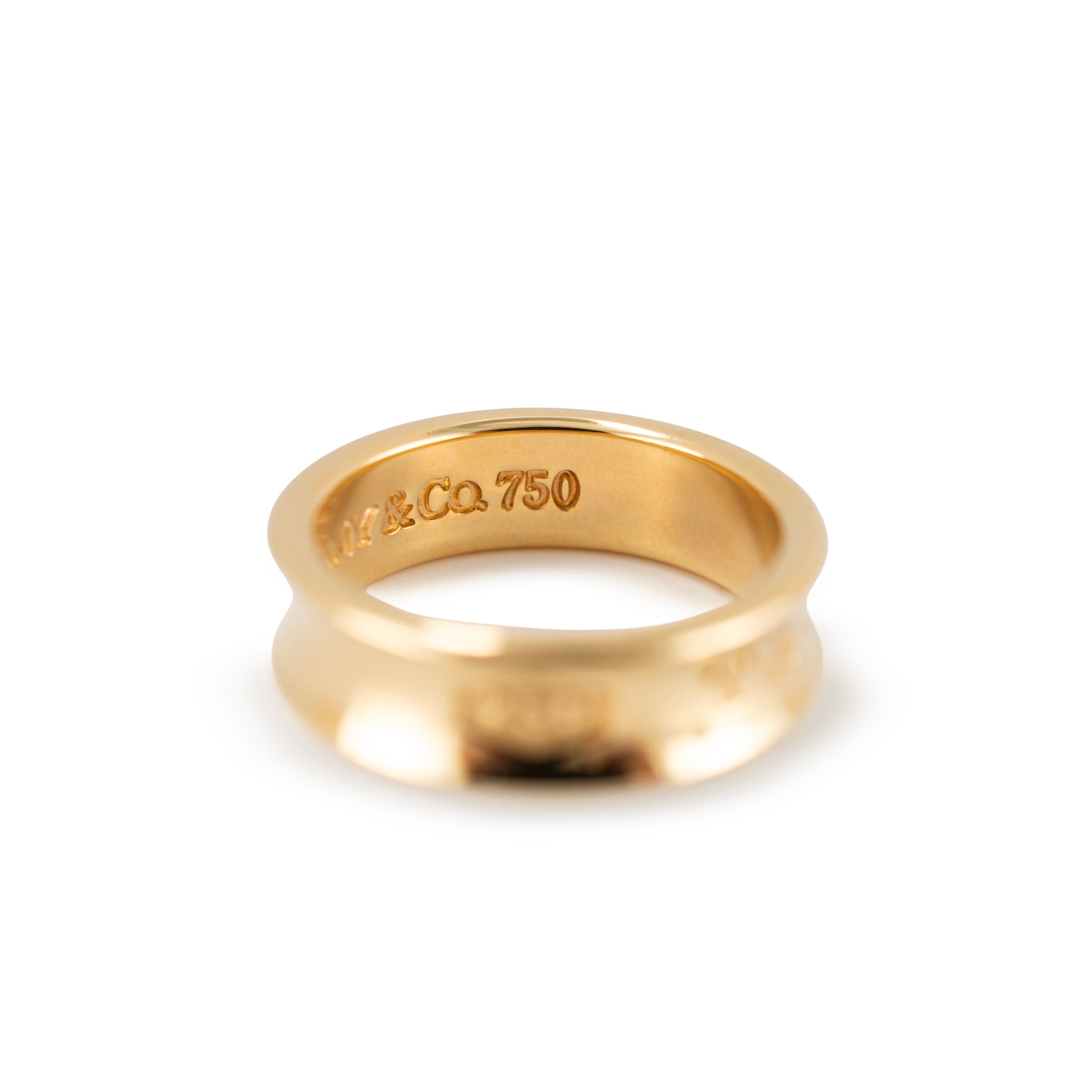 Vintage Tiffany & Co. 1837 Medium Model 18K Yellow Gold Concave Band Ring