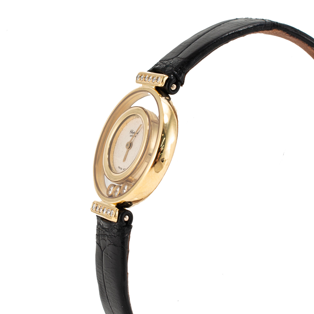 Ladies Vintage Chopard Happy Diamonds 22MM 4112 18K Yellow Gold Quartz Watch
