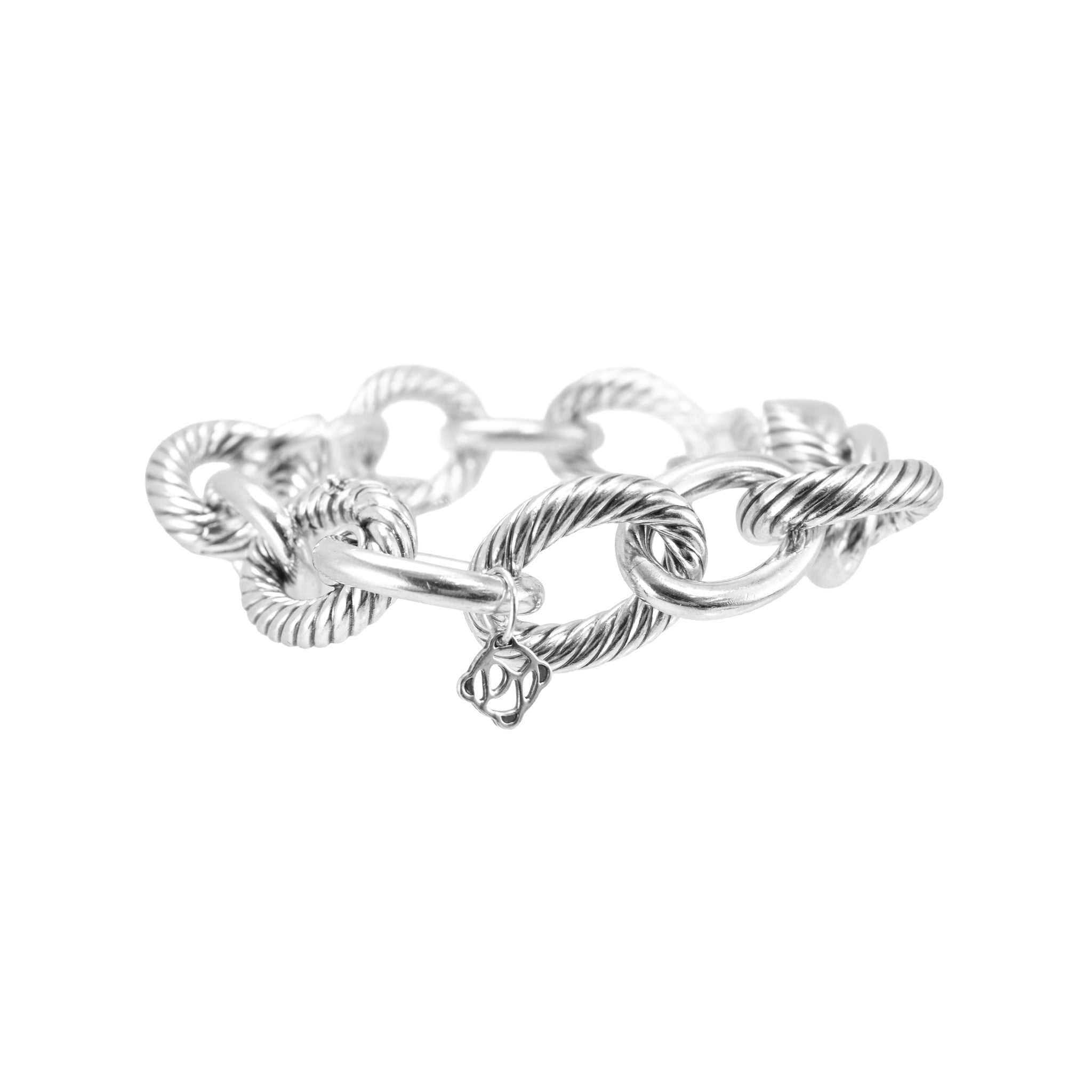 Retired David Yurman Chain Collection 925 Silver 17MM Oval Link Chain Bracelet