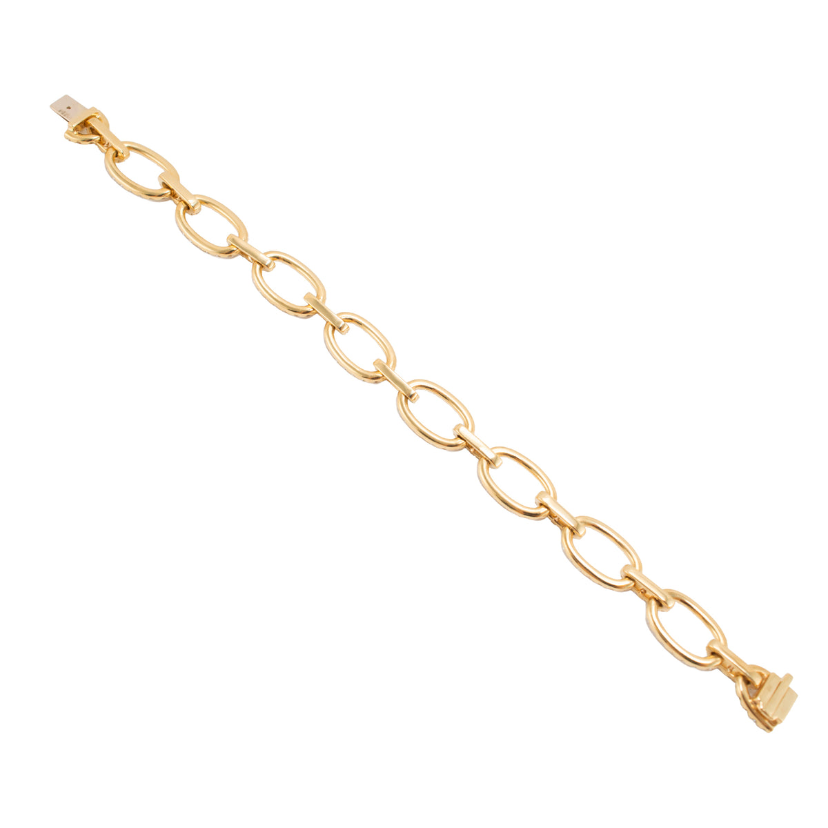 18K Yellow Gold 4.54ctw Pave Set Diamond Interlaced Oval Open Link Bracelet