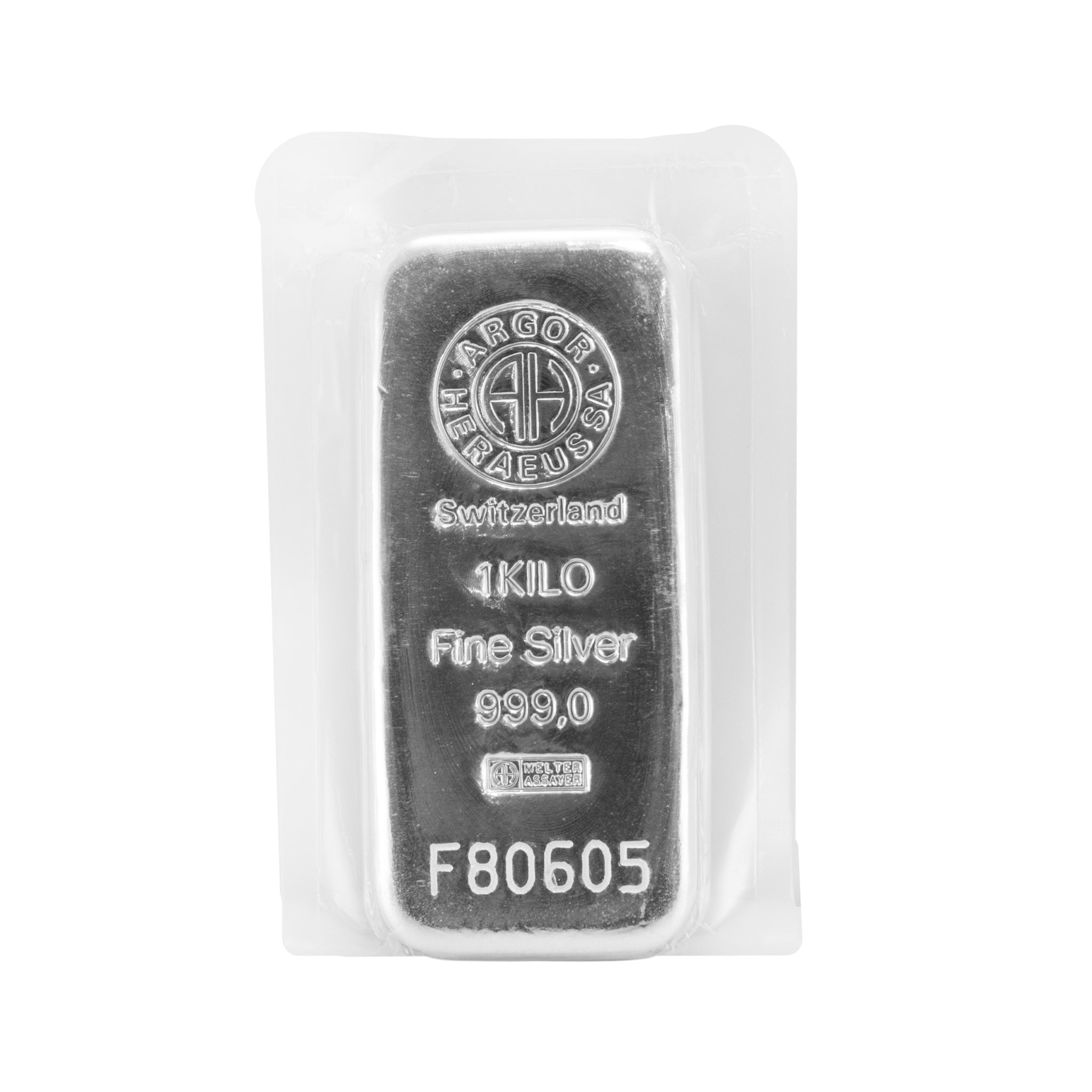 Argor-Heraeus 1 Kilo Swiss 999.0 Silver Bar, SKU 459266, available at DJP Jewelers & Luxury Buyers