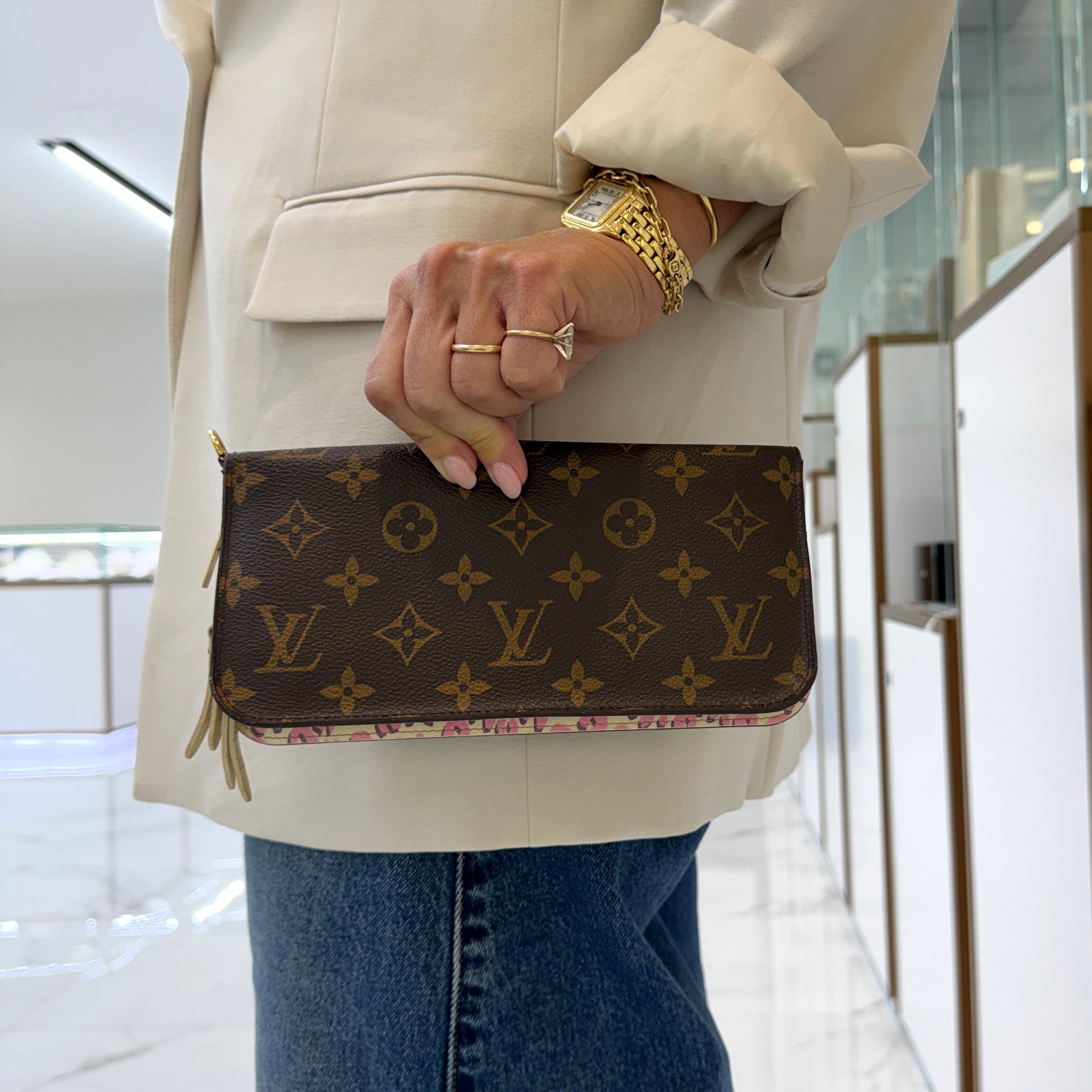 Louis Vuitton Monogram Canvas Pink Leopard Print Insolite Wallet